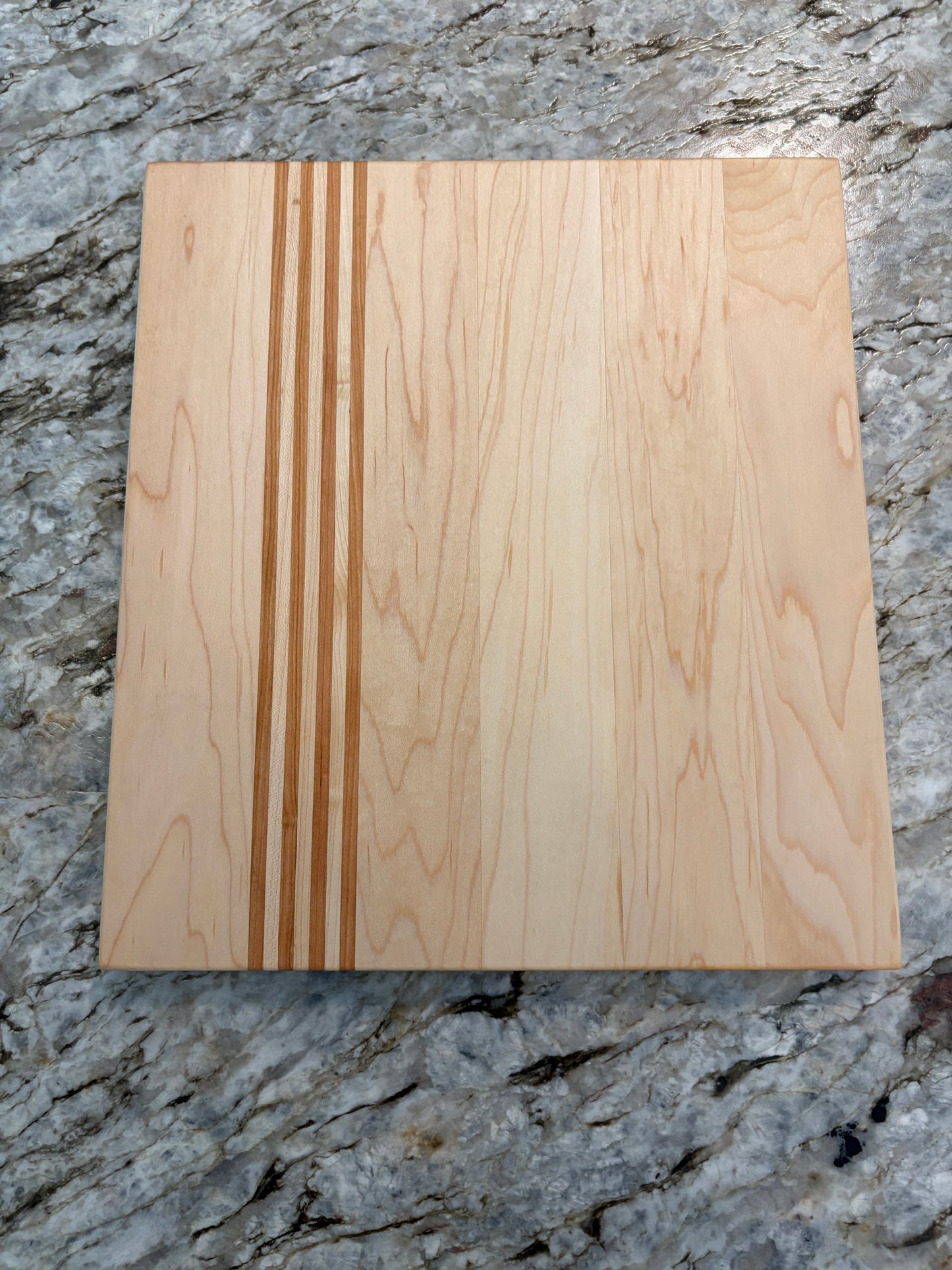 Maple cutting board with Cherry/Maple accent strips