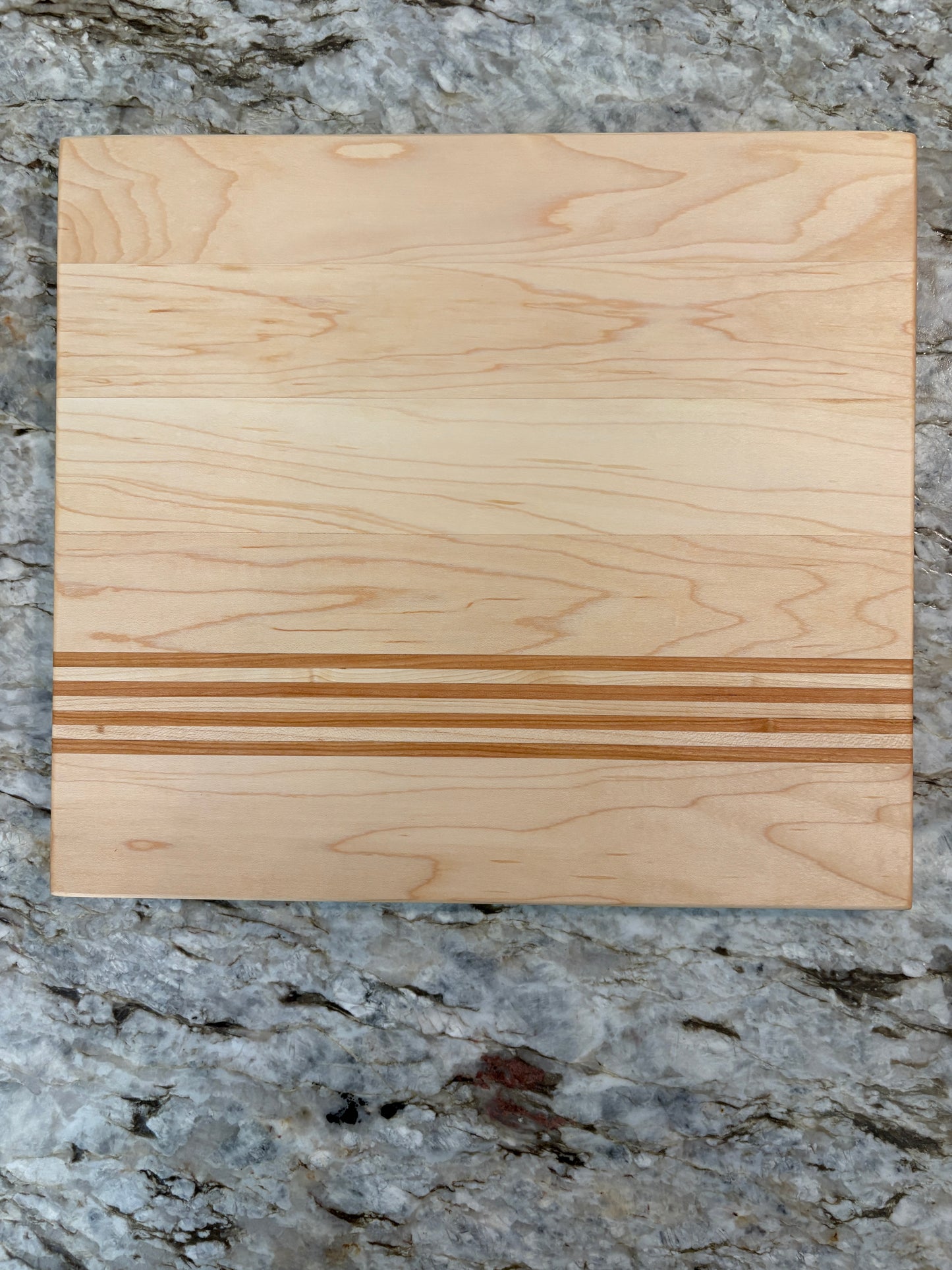Maple cutting board with Cherry/Maple accent strips