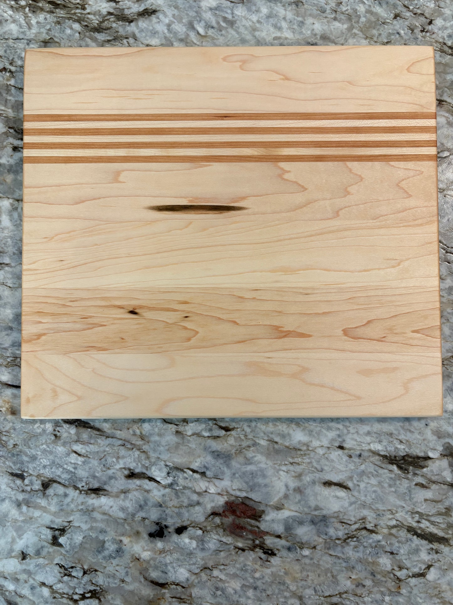 Maple cutting board with Cherry/Maple accent strips