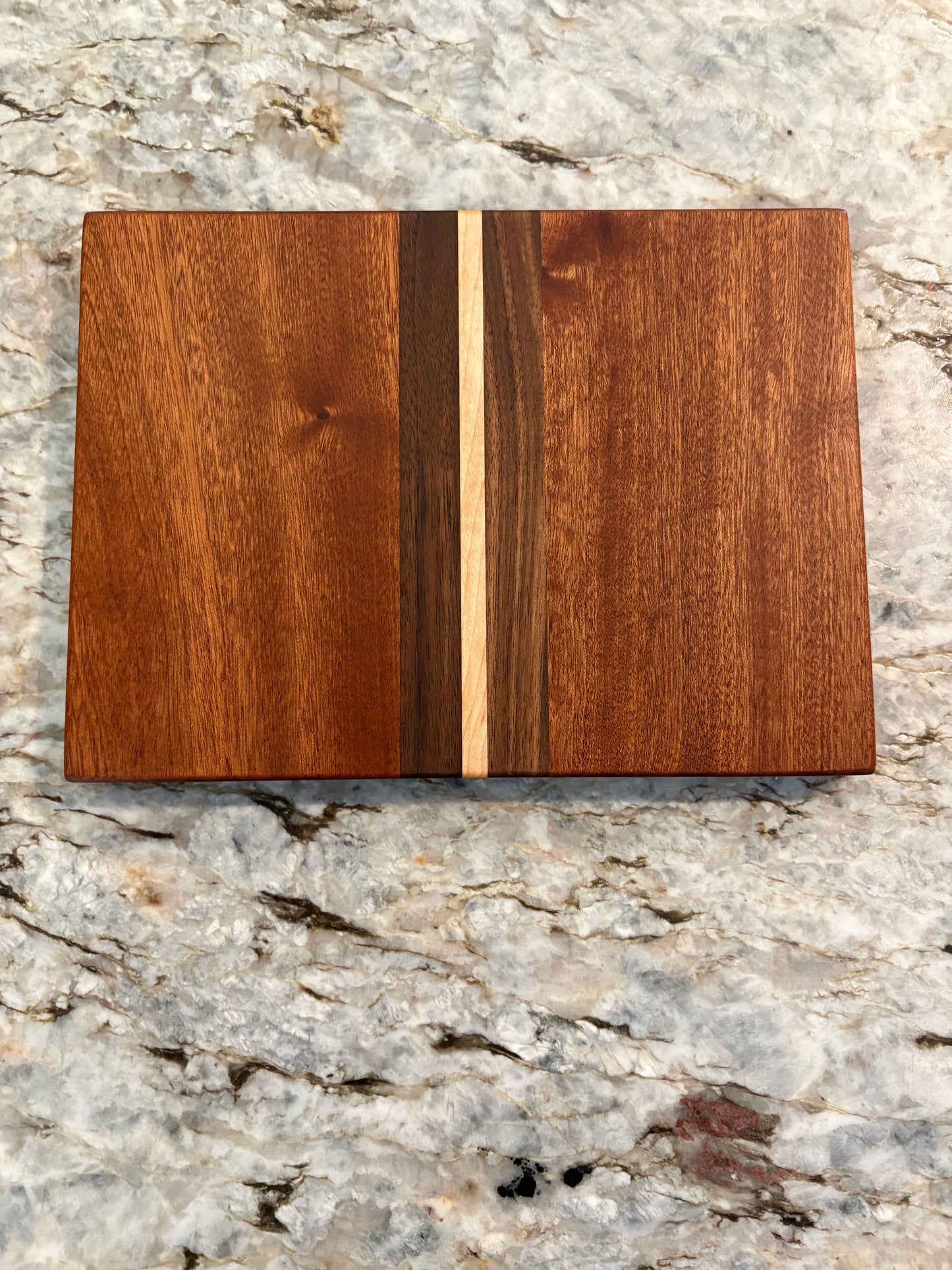 Sapele, Walnut and Maple cutting board