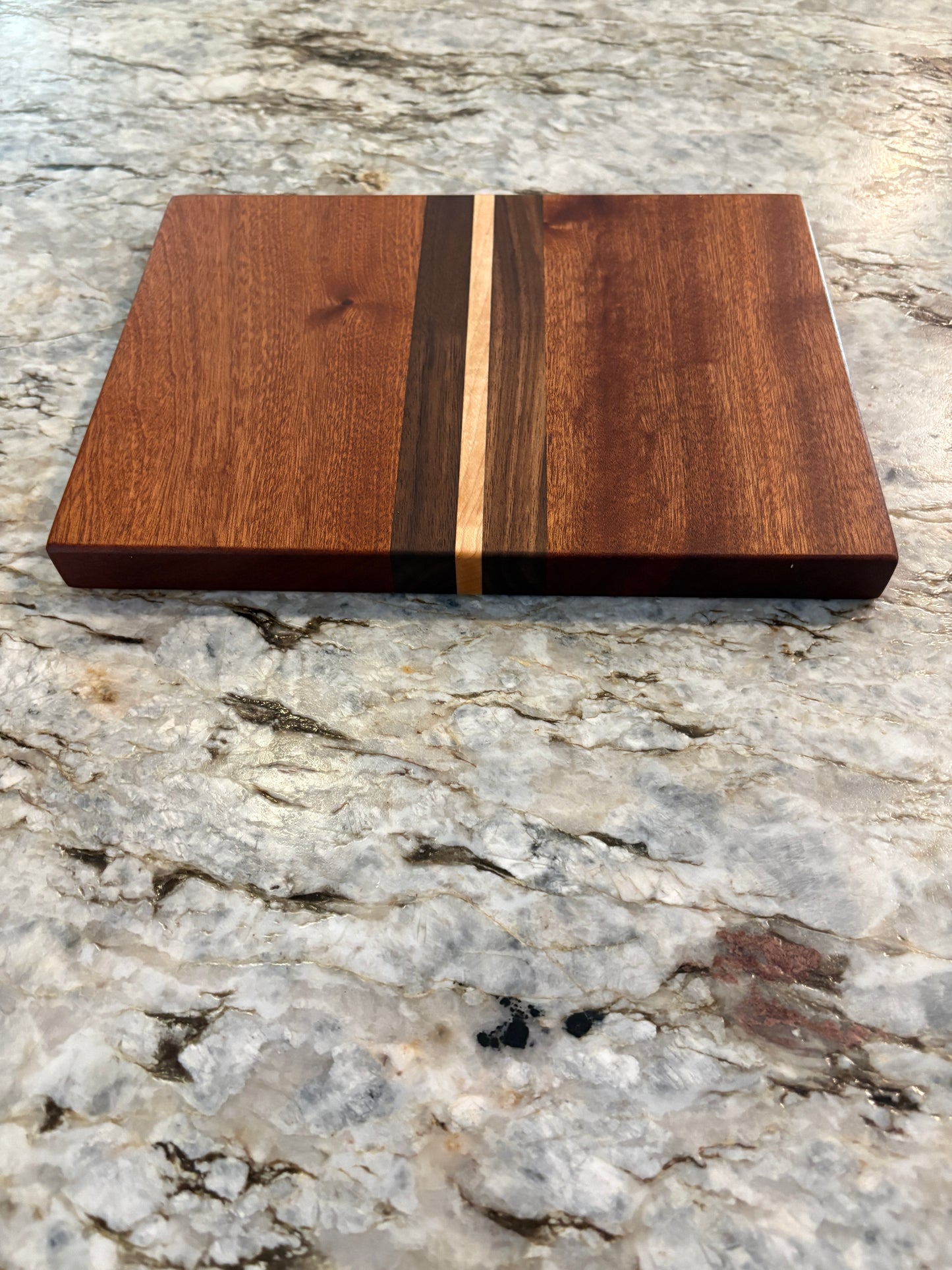 Sapele, Walnut and Maple cutting board