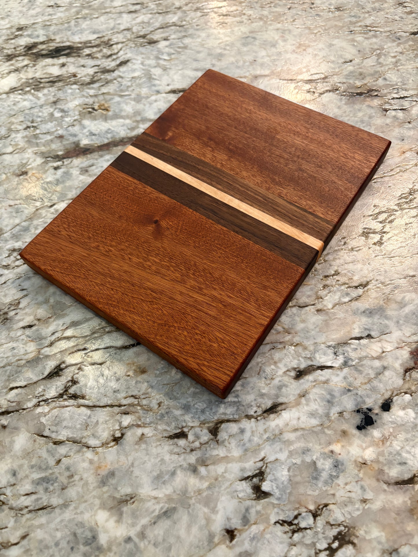Sapele, Walnut and Maple cutting board