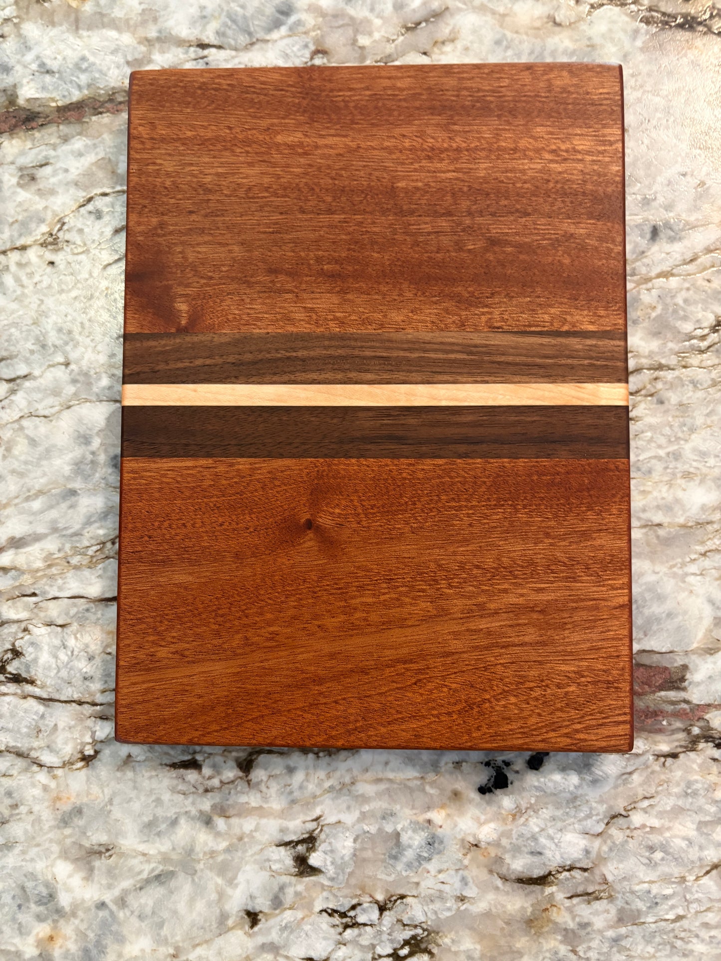 Sapele, Walnut and Maple cutting board