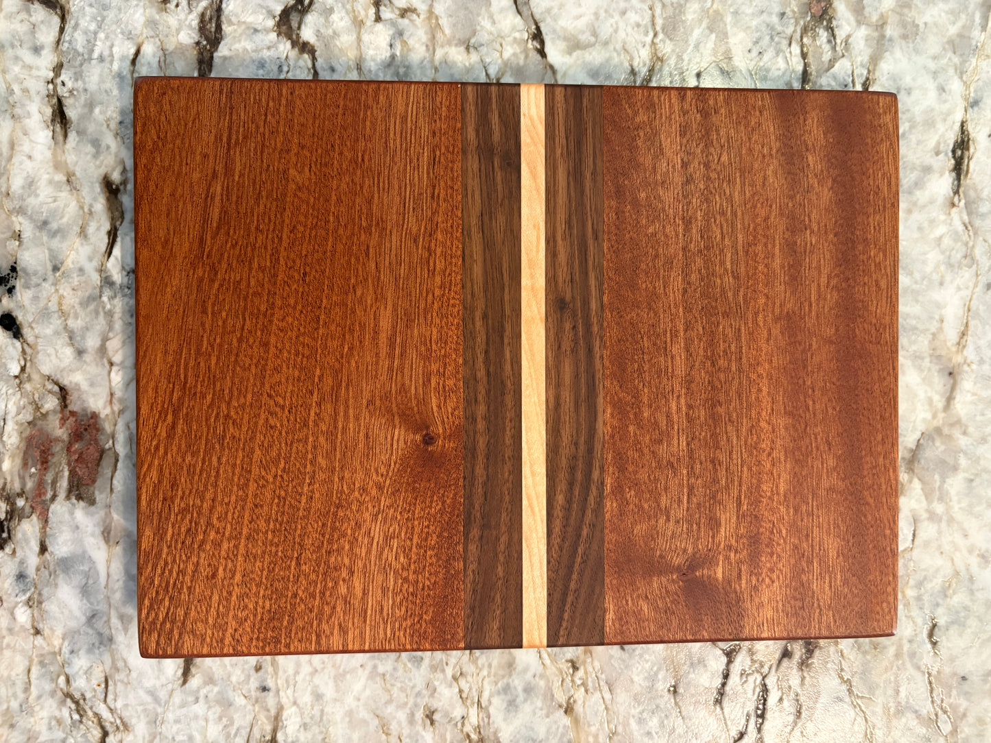 Sapele, Walnut and Maple cutting board