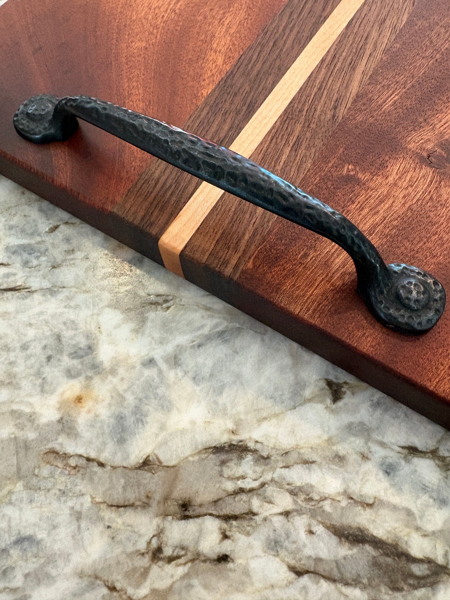 Sapele, Walnut and Maple serving tray with handles