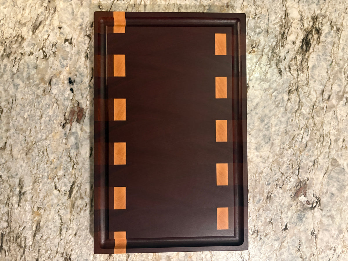 Brisket board with juice groove (Sapele and Maple)