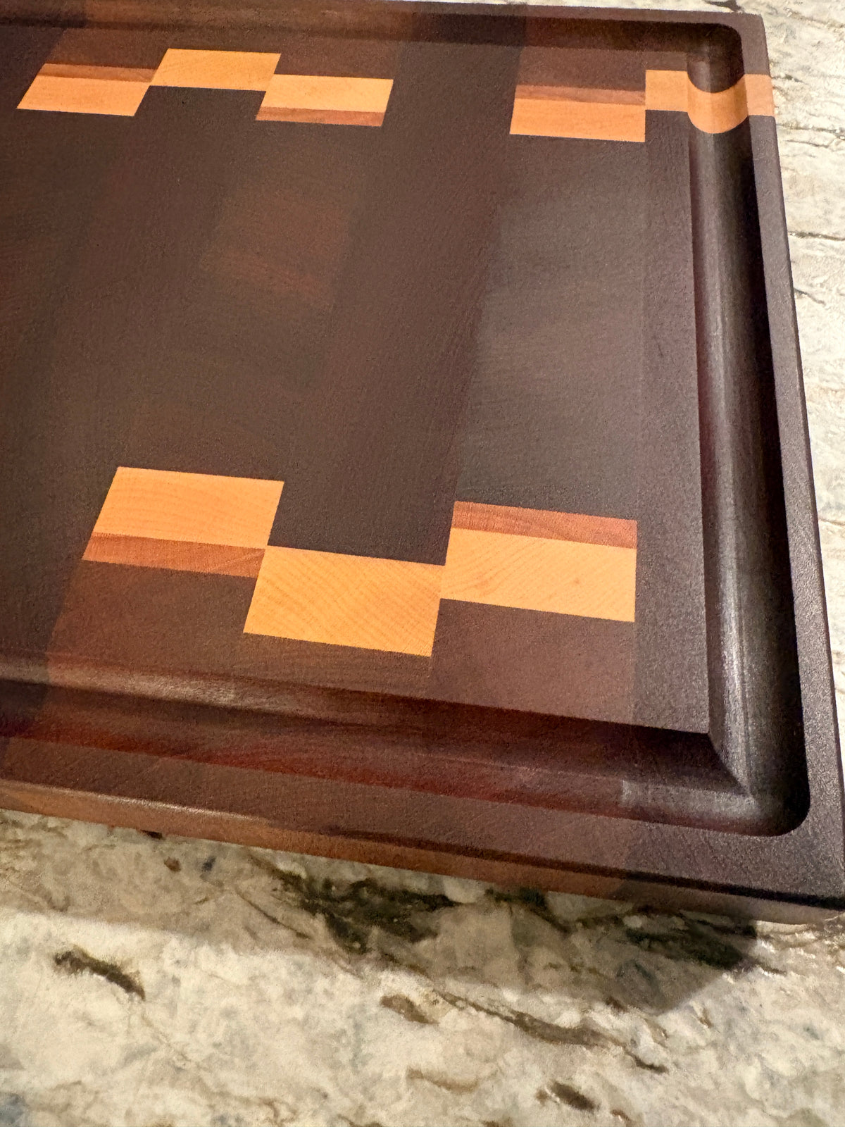 Brisket board with juice groove (Sapele, Maple and Cherry)