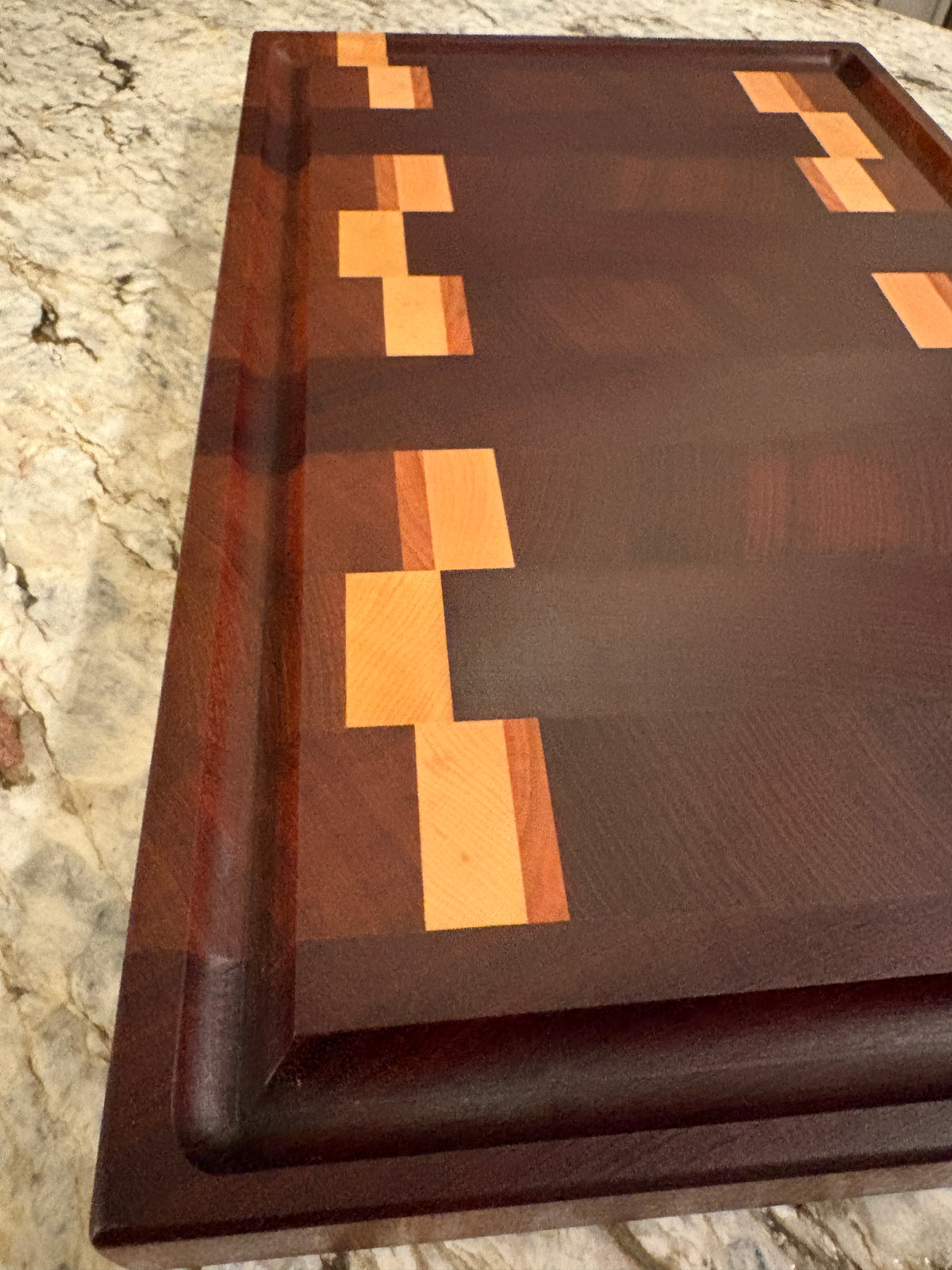 Brisket board with juice groove (Sapele, Maple and Cherry)