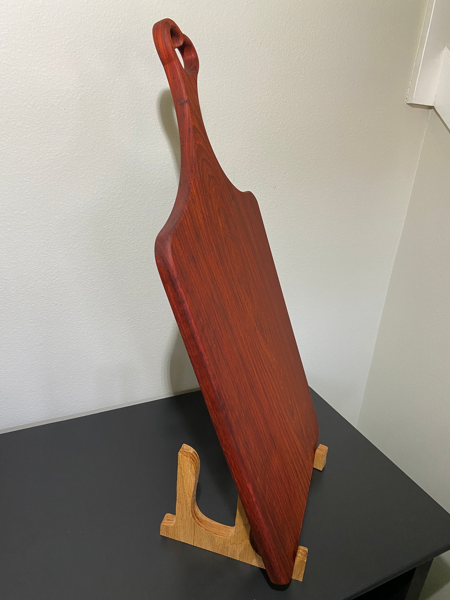 Classic padauk charcuterie board with heart handle