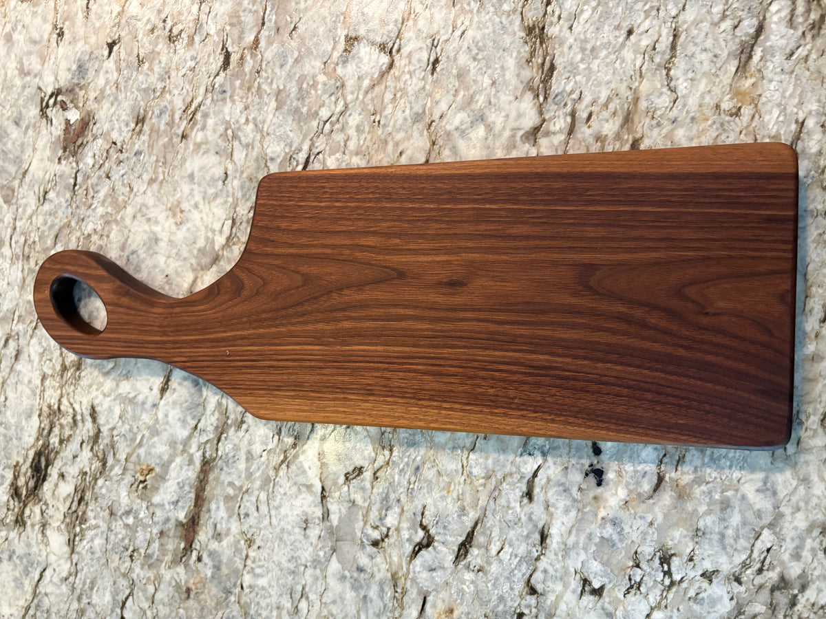Classic Walnut charcuterie board with oval handle