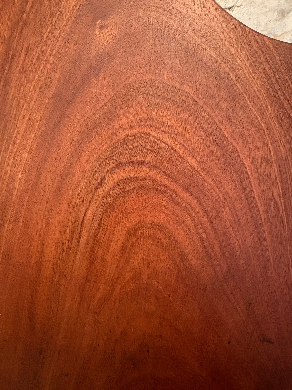Classic Sapele charcuterie board with oval handle