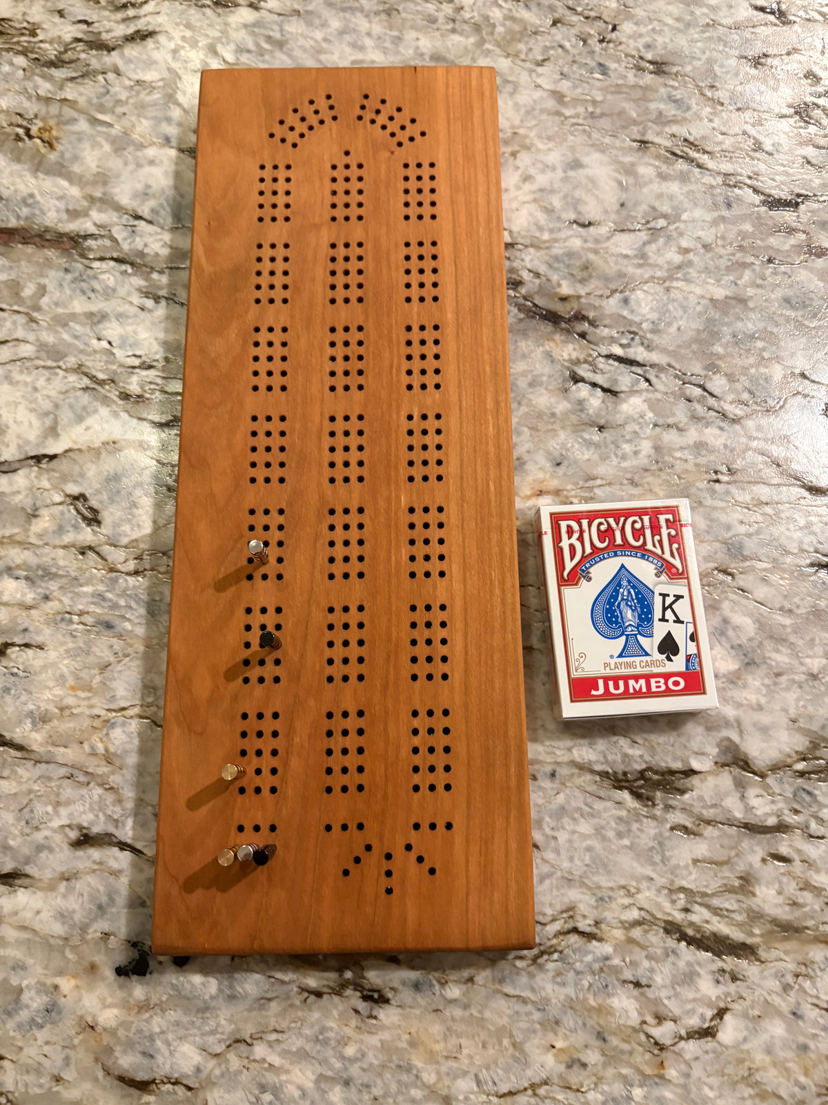 Cherry Cribbage Board (Customizable) - 3 lane