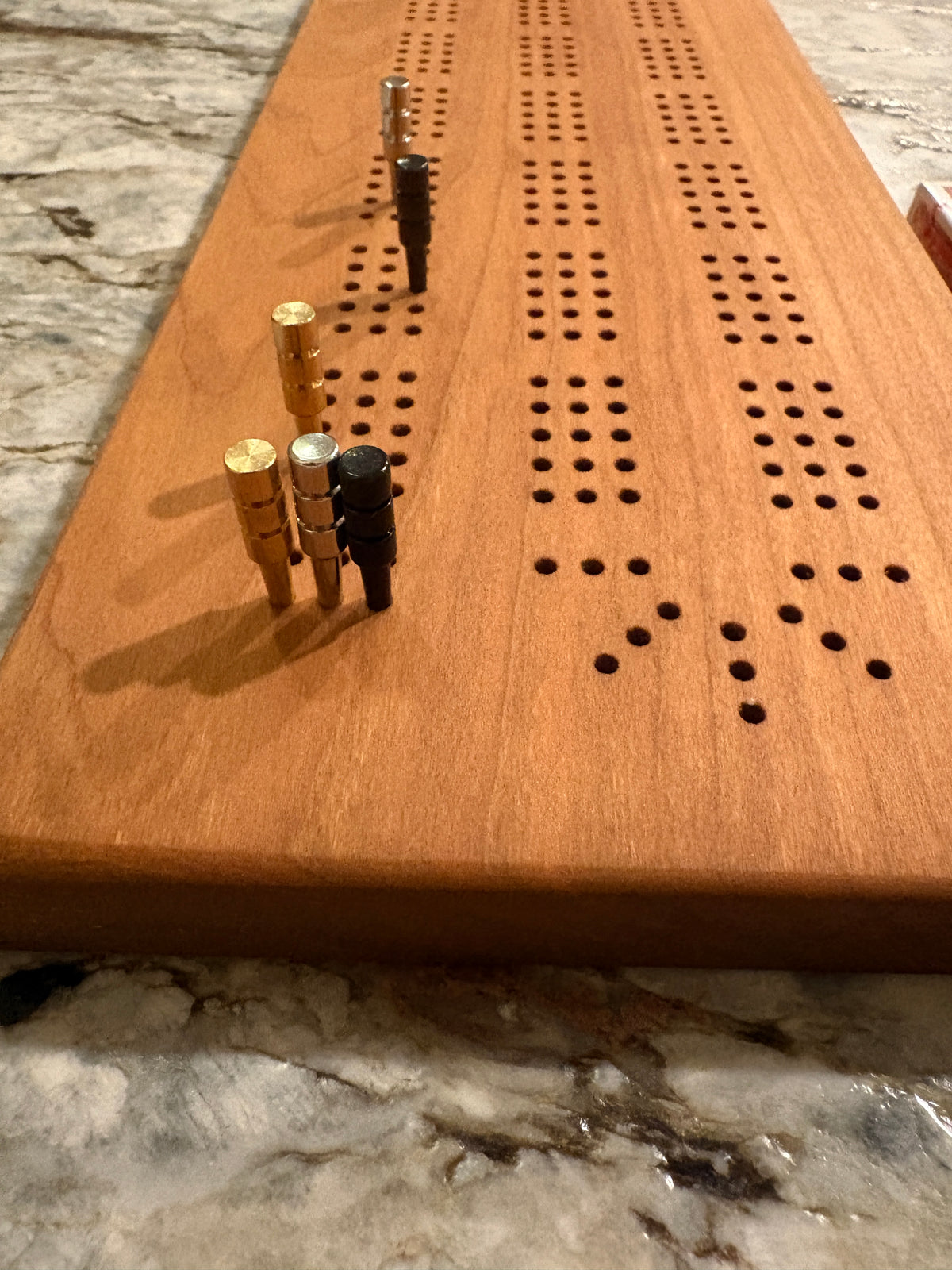 Cherry Cribbage Board (Customizable) - 3 lane