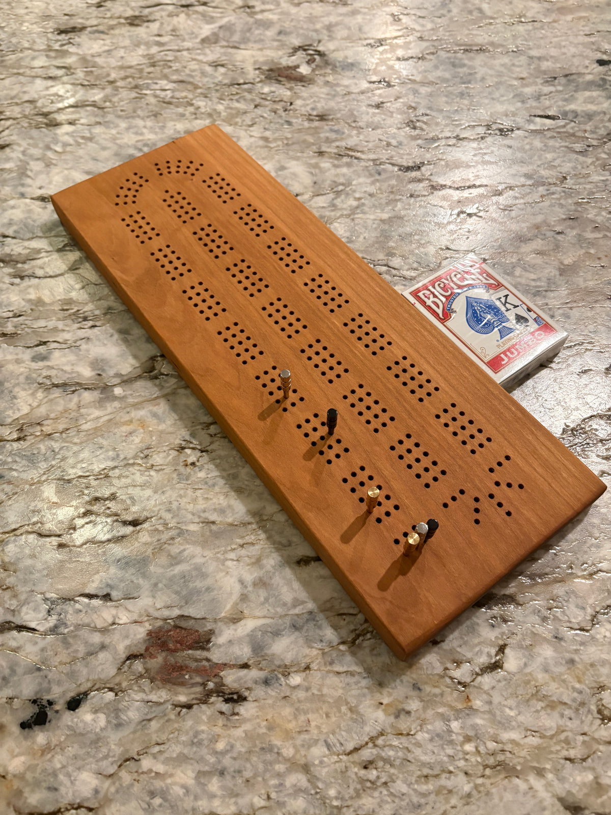 Cherry Cribbage Board (Customizable) - 3 lane