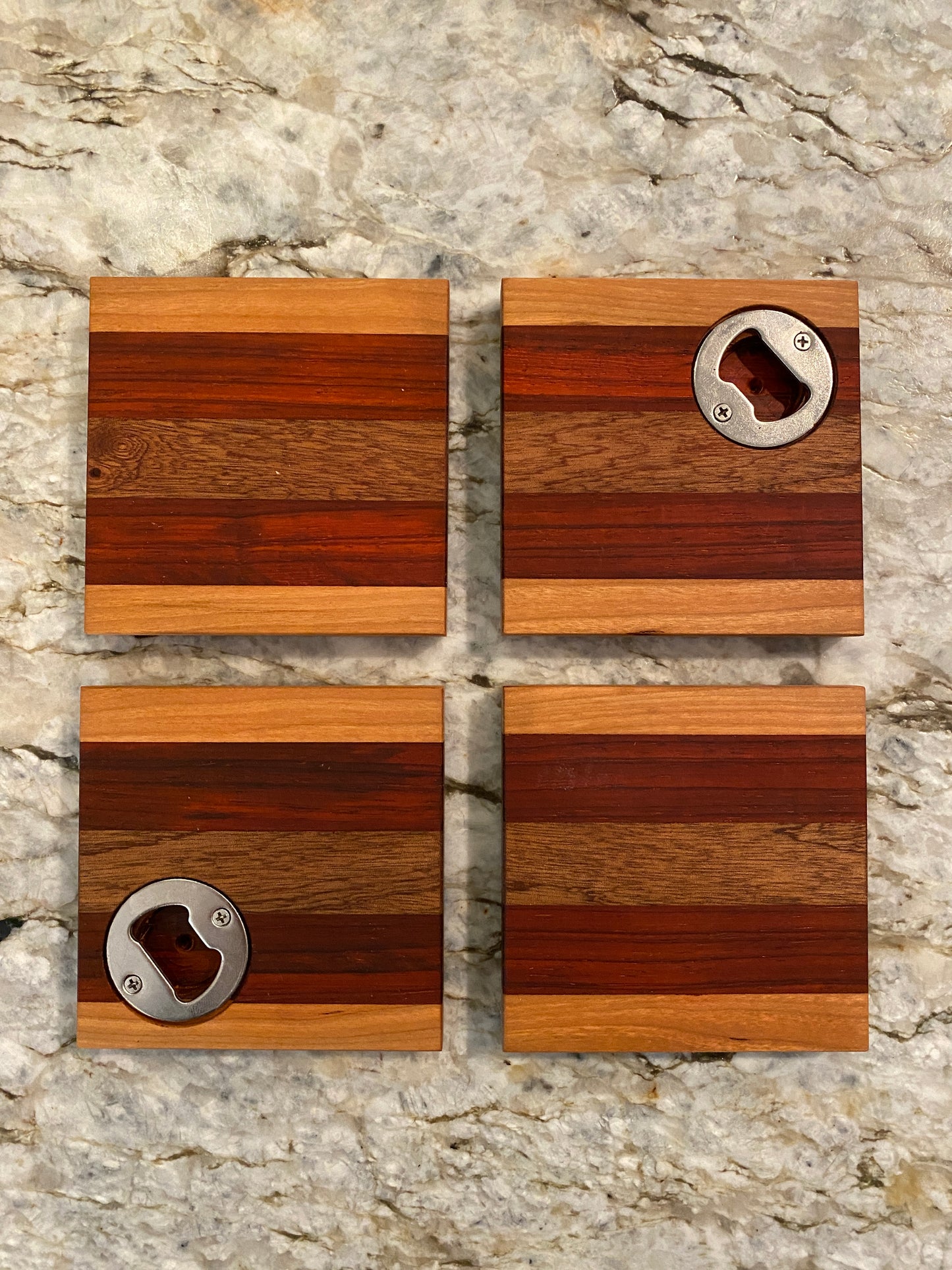 Coasters (with and without built in bottle openers)