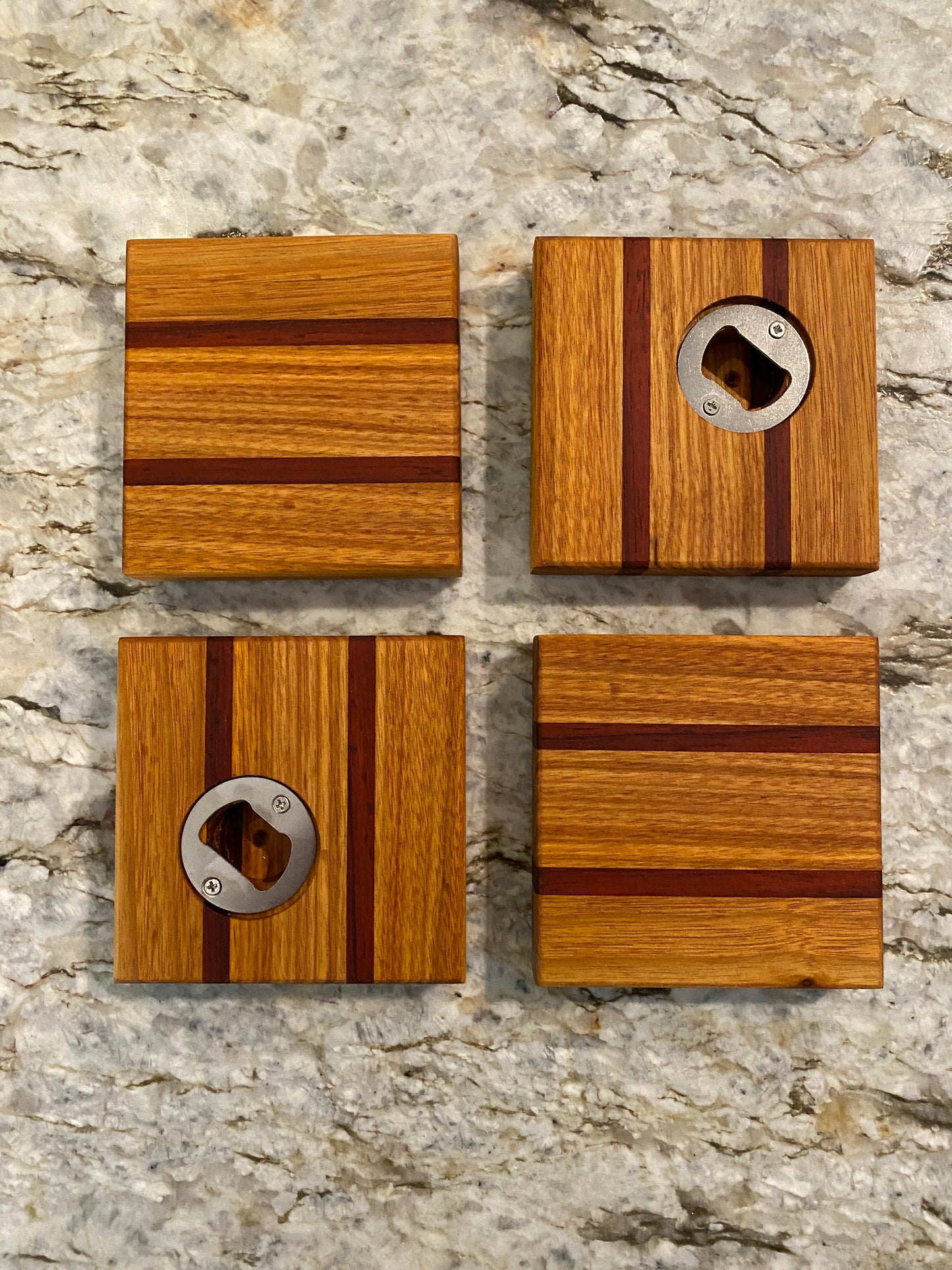 Coasters (with and without built in bottle openers)