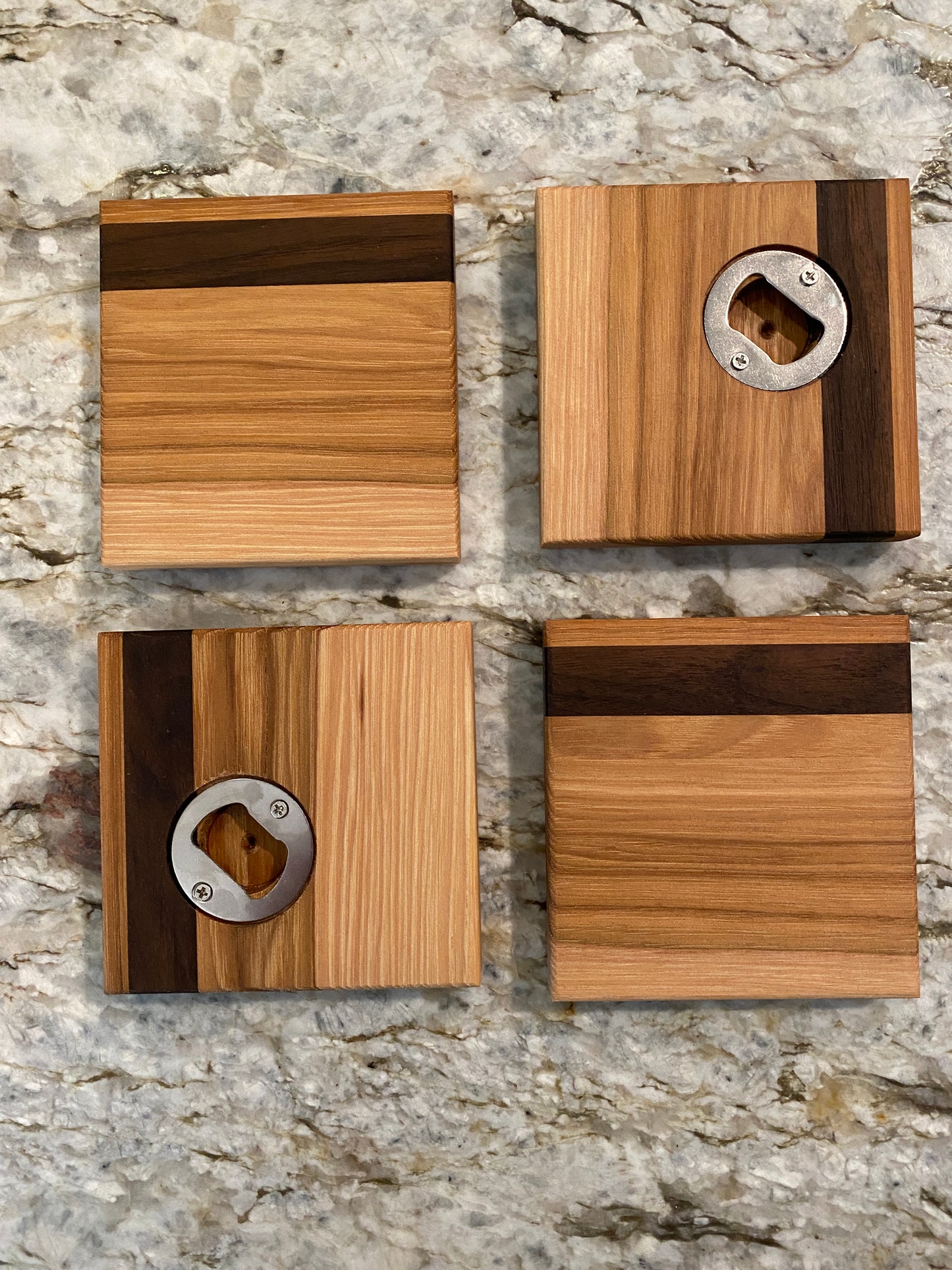 Coasters (with and without built in bottle openers)