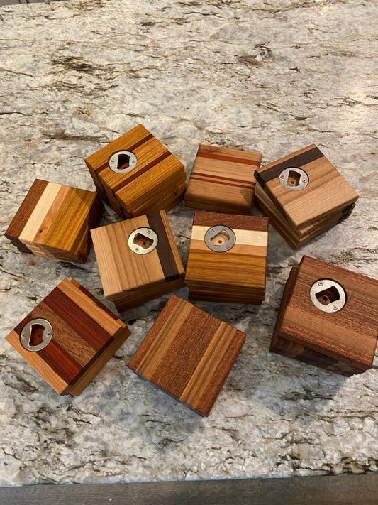 Coasters (with and without built in bottle openers)