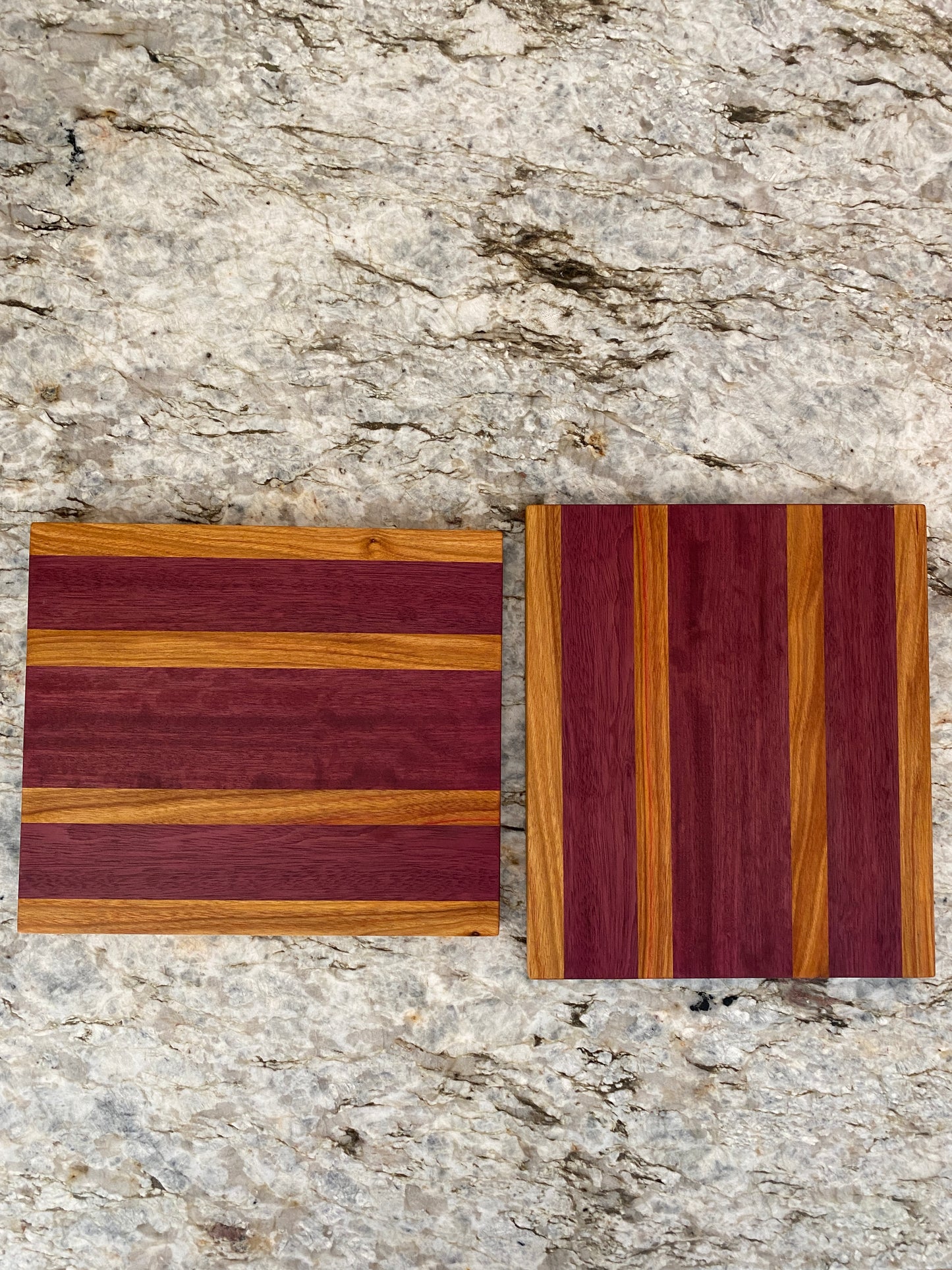 Purple Heart and Canary Wood cutting board