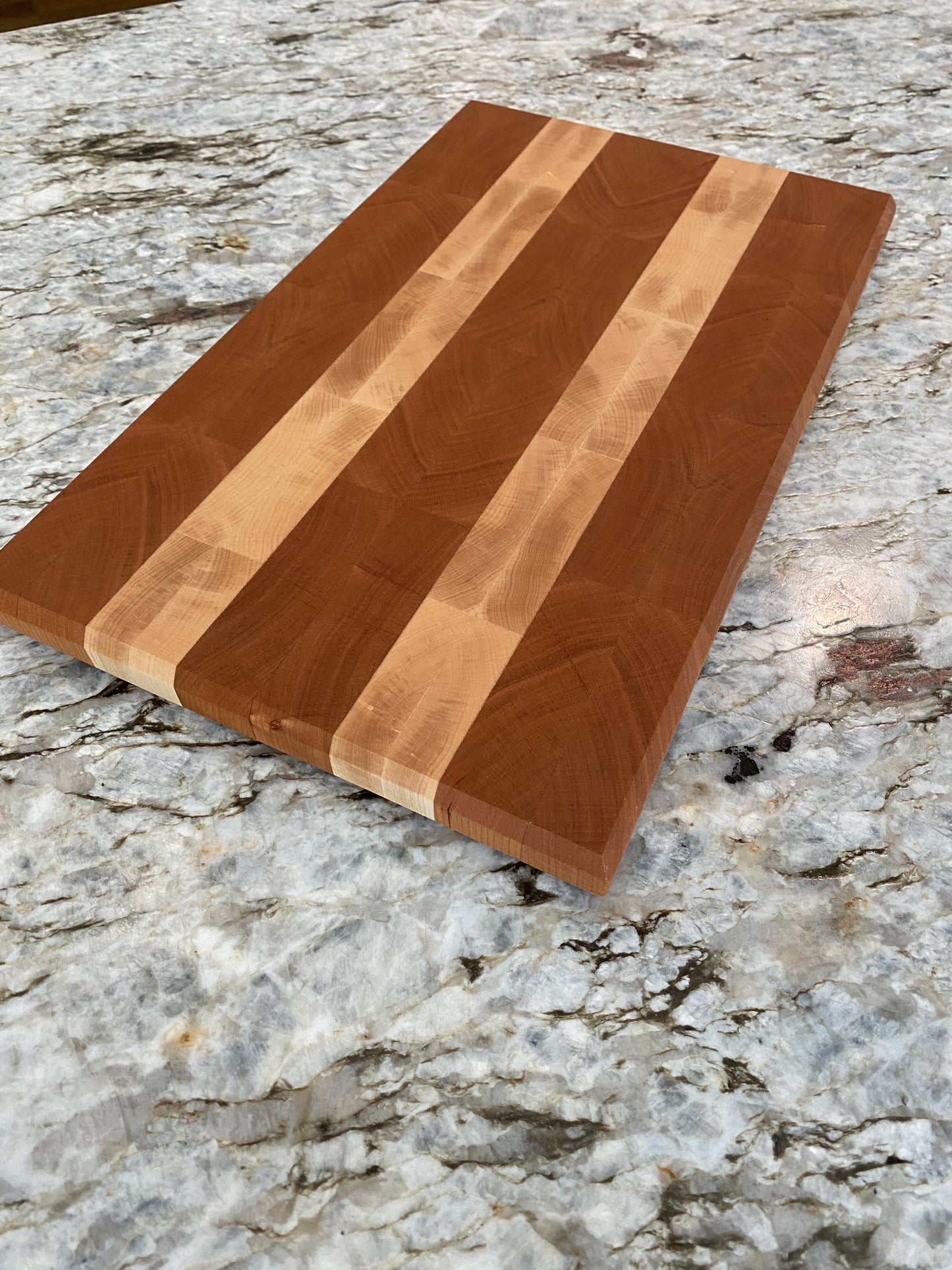 Cherry and Maple End Grain with Chamfer on both sides