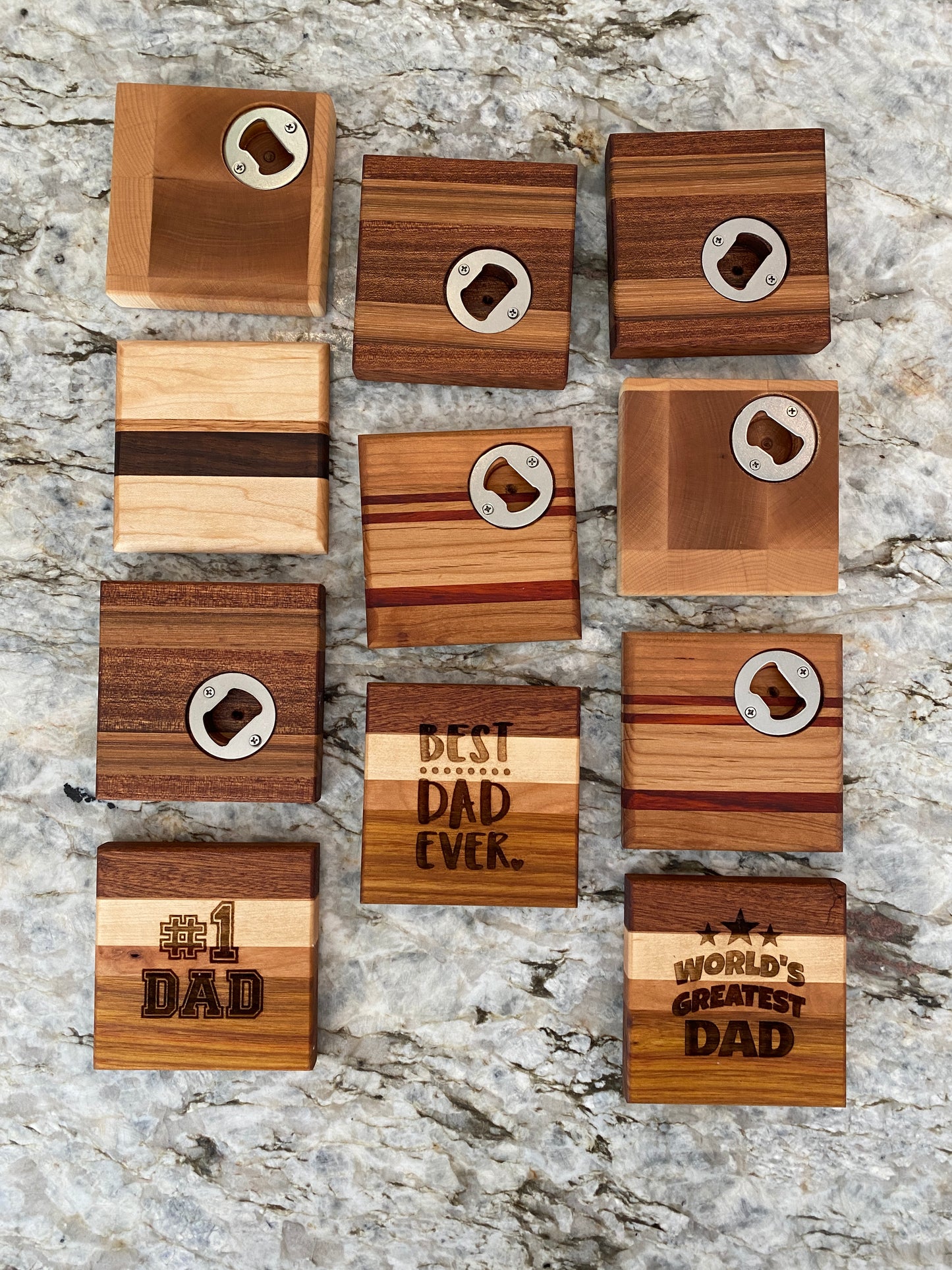 Father's Day Coasters (most with built in bottle opener)