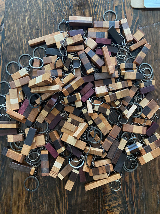 Assorted Hardwood Keychains