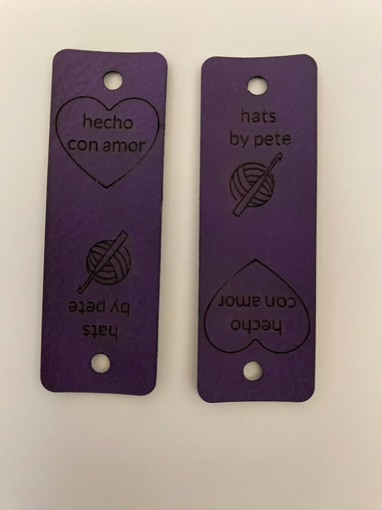 Custom knit hat labels - faux leather