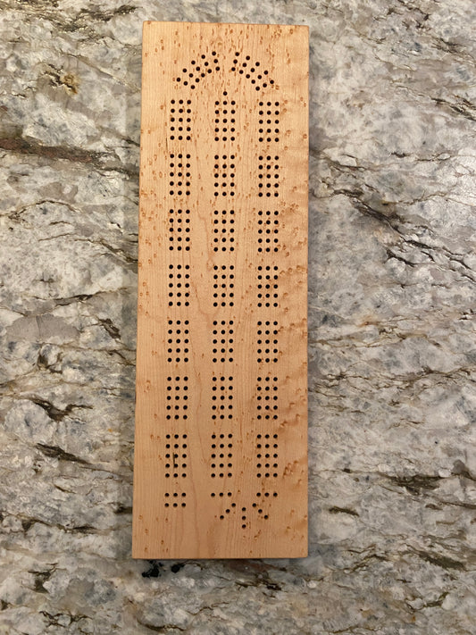 Birdseye maple Cribbage Board (Customizable) - 3 lane