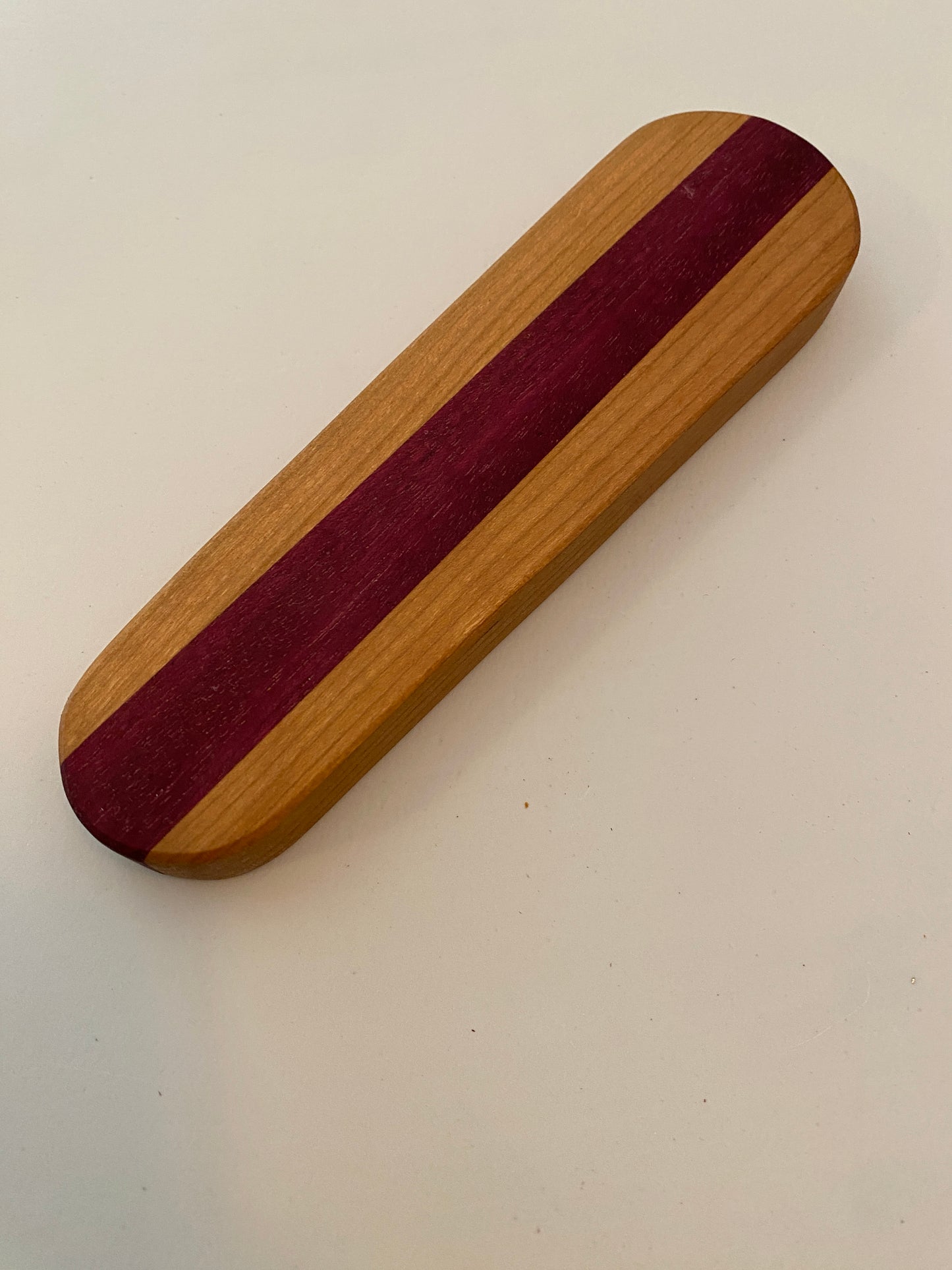 Large Hardwood Bottle Opener - Cherry and Purple Heart