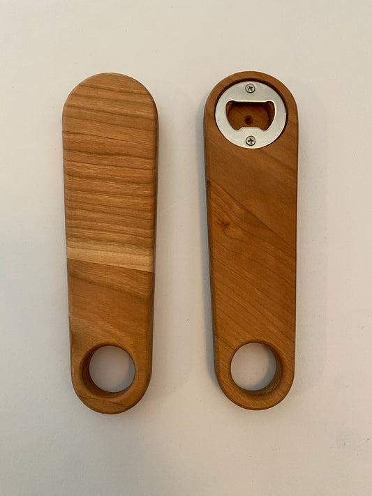 Large Hardwood Bottle Opener - Cherry