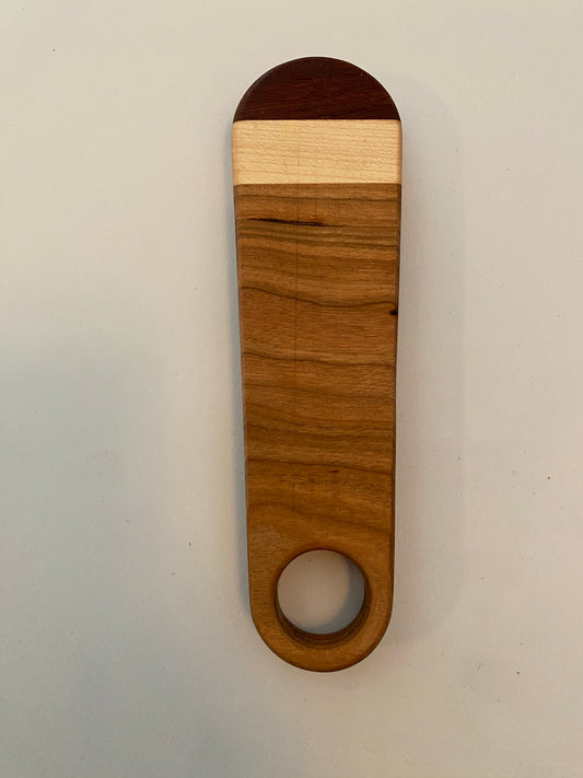 Large Hardwood Bottle Opener - Cherry, Maple and Padauk