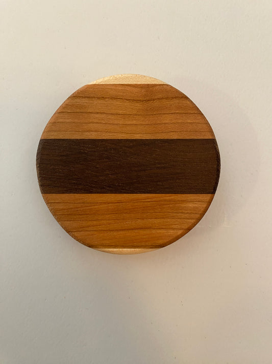 Round Hardwood Bottle Opener - Walnut, Cherry, and Maple