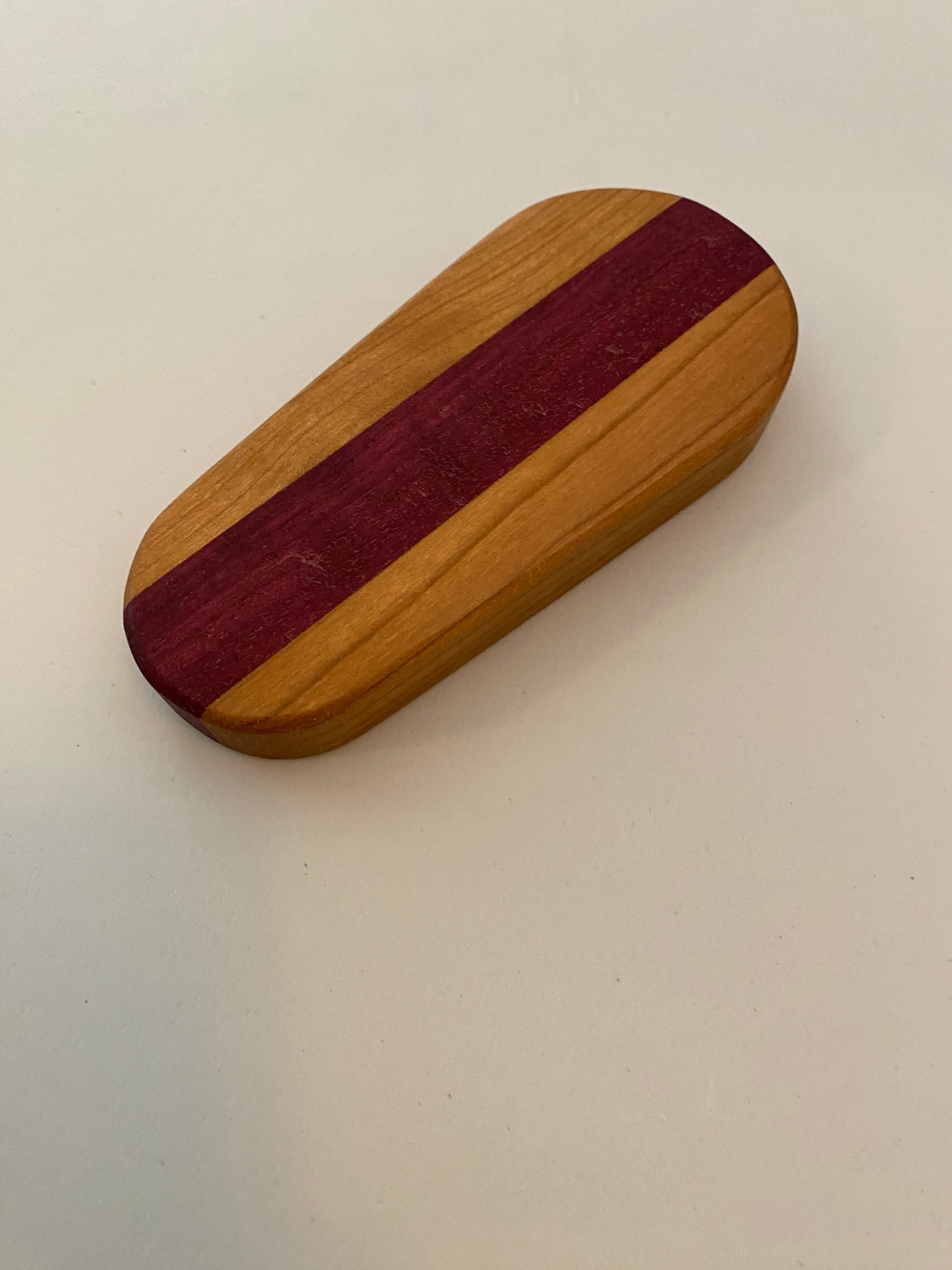 Medium Hardwood Bottle Opener - Cherry and Purple Heart
