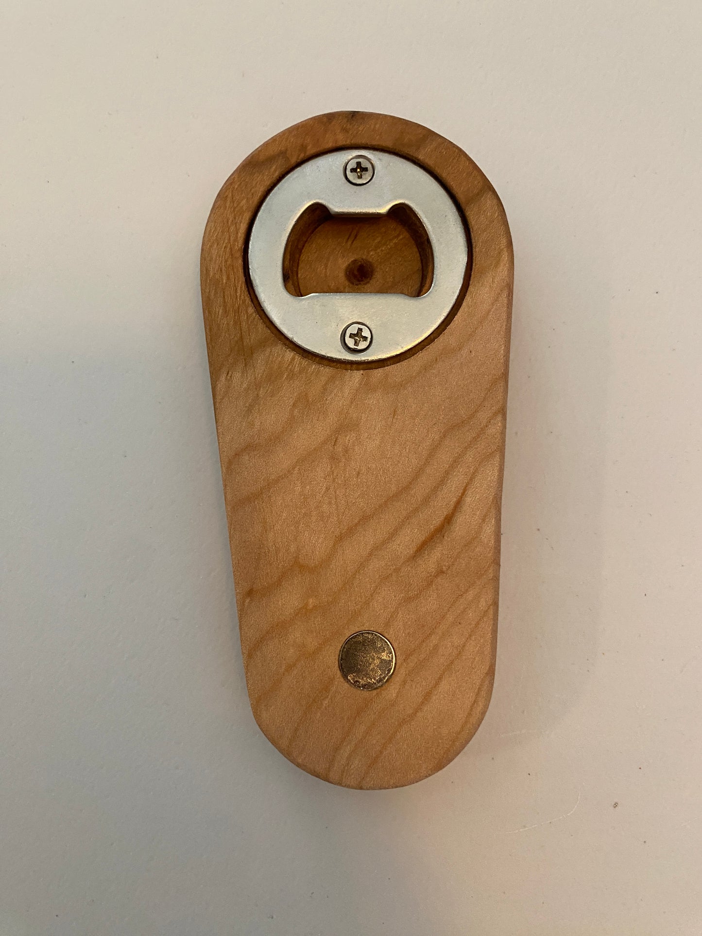 Medium Hardwood Bottle Opener - Maple with magnet