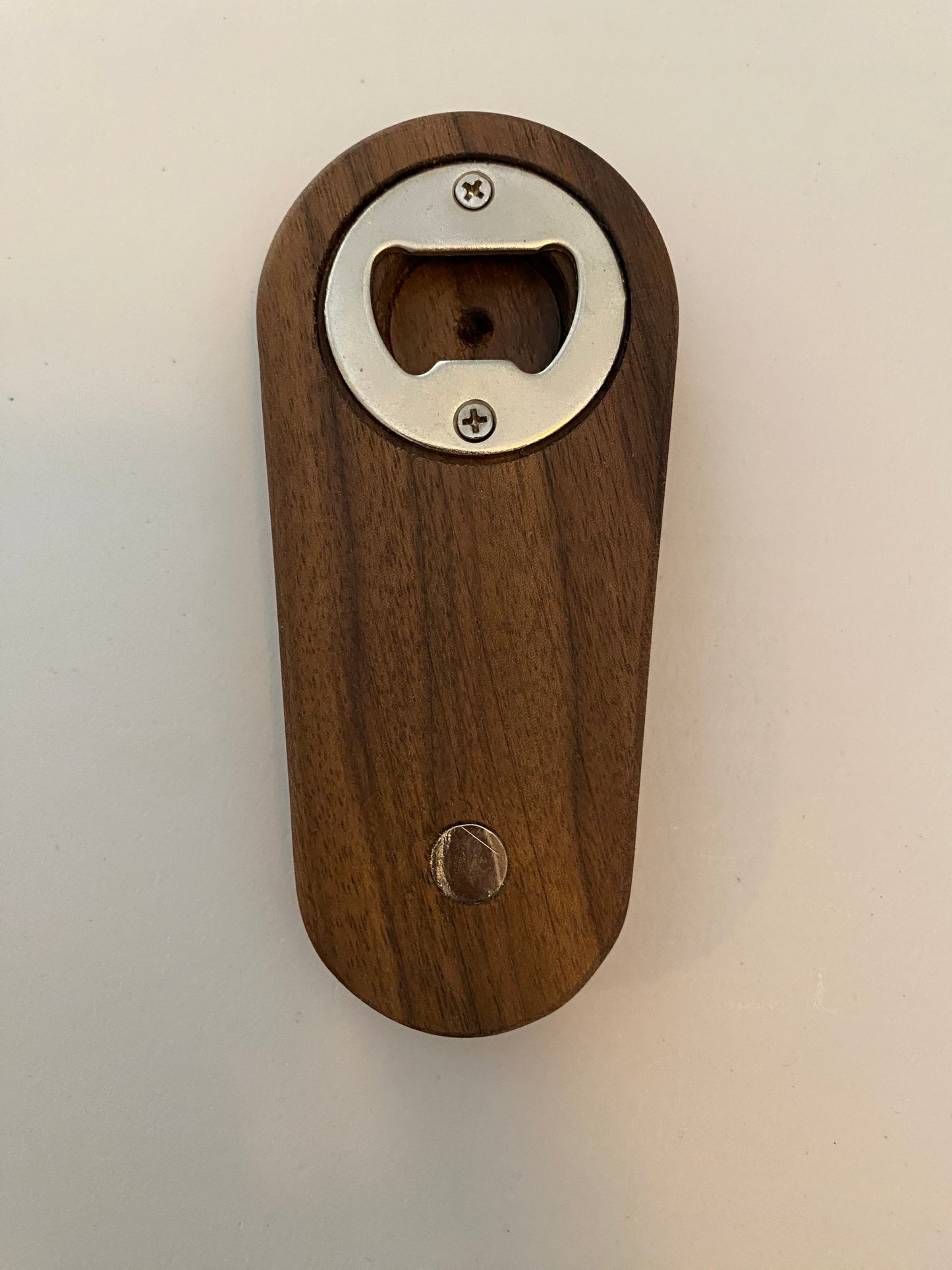 Medium Hardwood Bottle Opener - Walnut with magnet