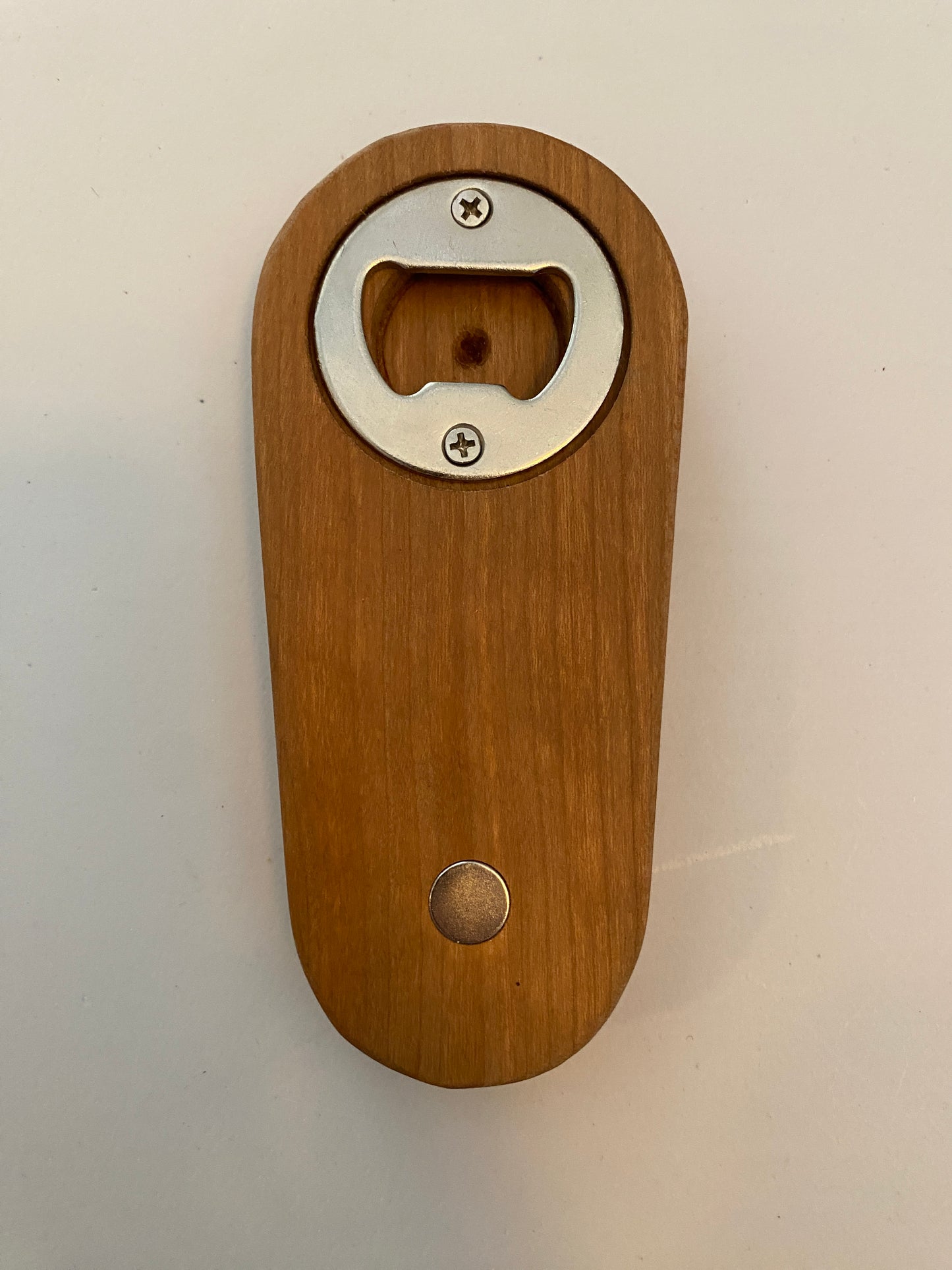 Medium Hardwood Bottle Opener - Cherry with magnet