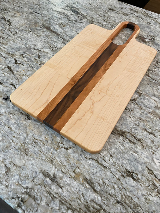 Figured Maple, Walnut and Cherry Charcuterie board