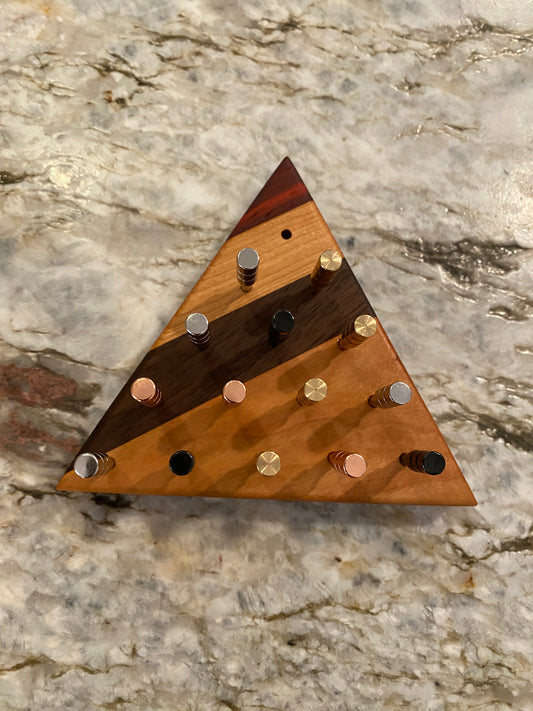 Classic Peg Game - Padauk, Cherry and Walnut with metal pegs