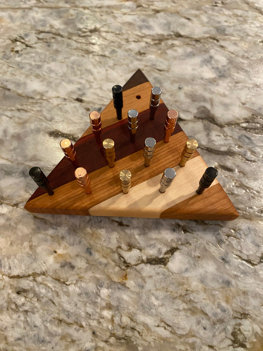 Classic Peg Game - Padauk, Cherry, Maple and Walnut with metal pegs