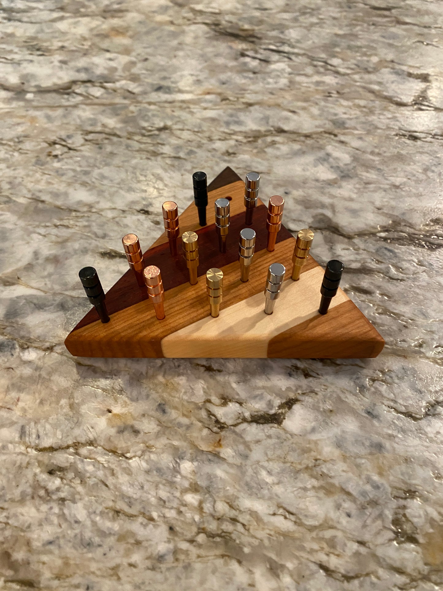 Classic Peg Game - Padauk, Cherry, Maple and Walnut with metal pegs