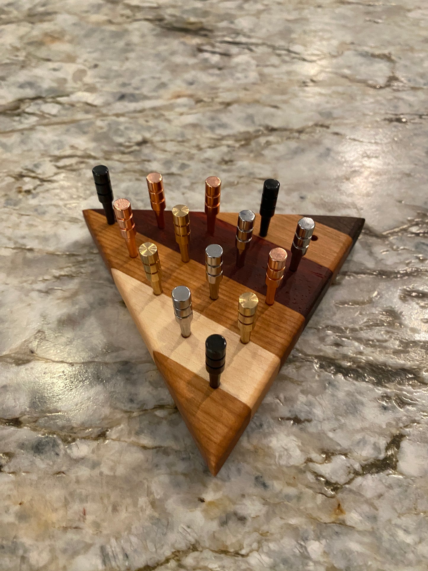 Classic Peg Game - Padauk, Cherry, Maple and Walnut with metal pegs