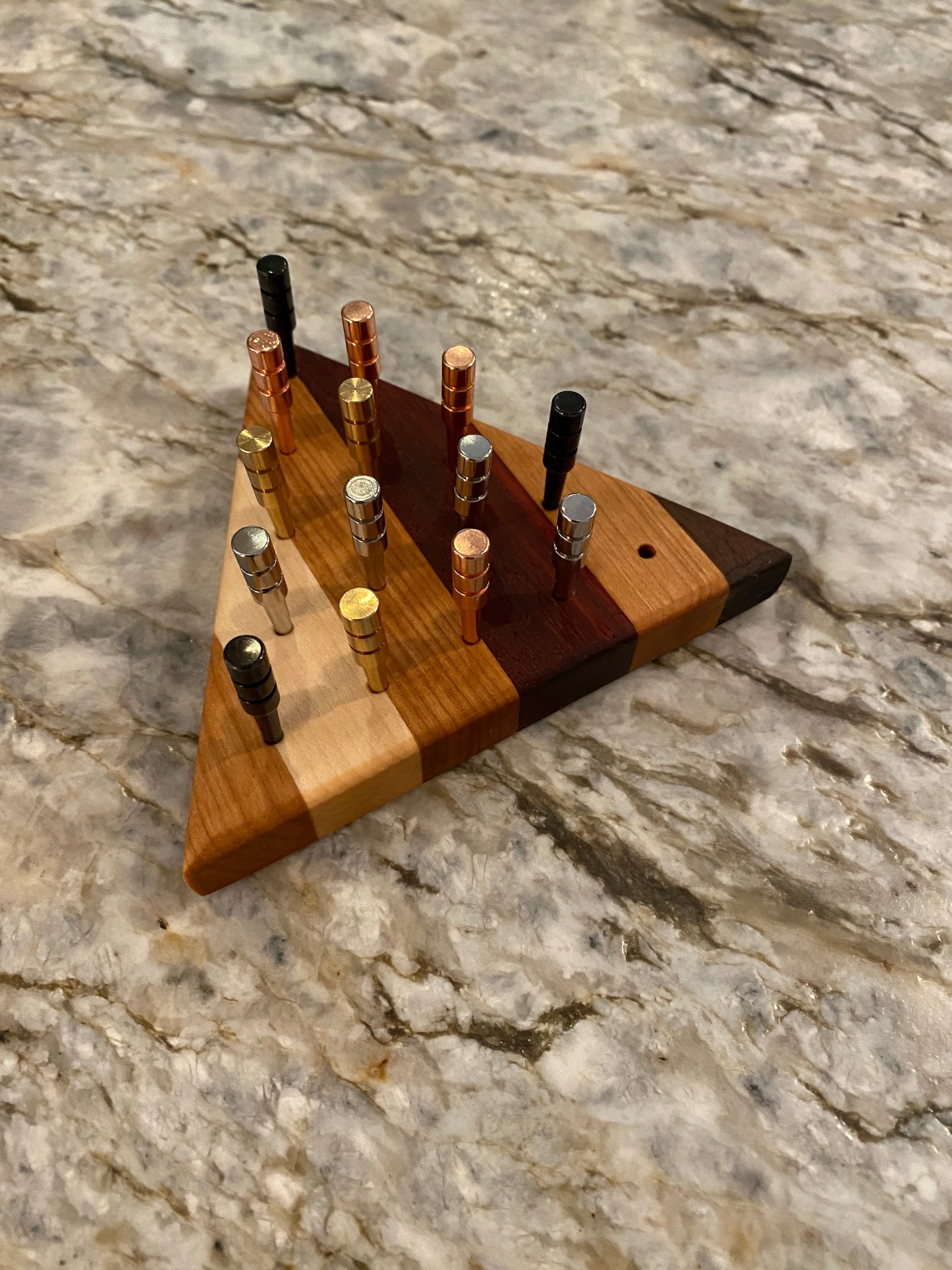 Classic Peg Game - Padauk, Cherry, Maple and Walnut with metal pegs