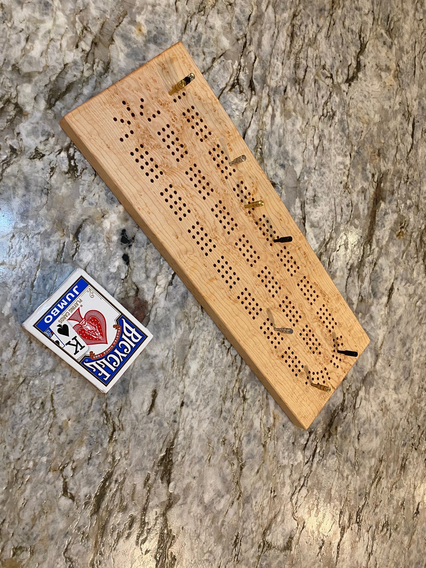 Birdseye maple Cribbage Board (Customizable) - 3 lane