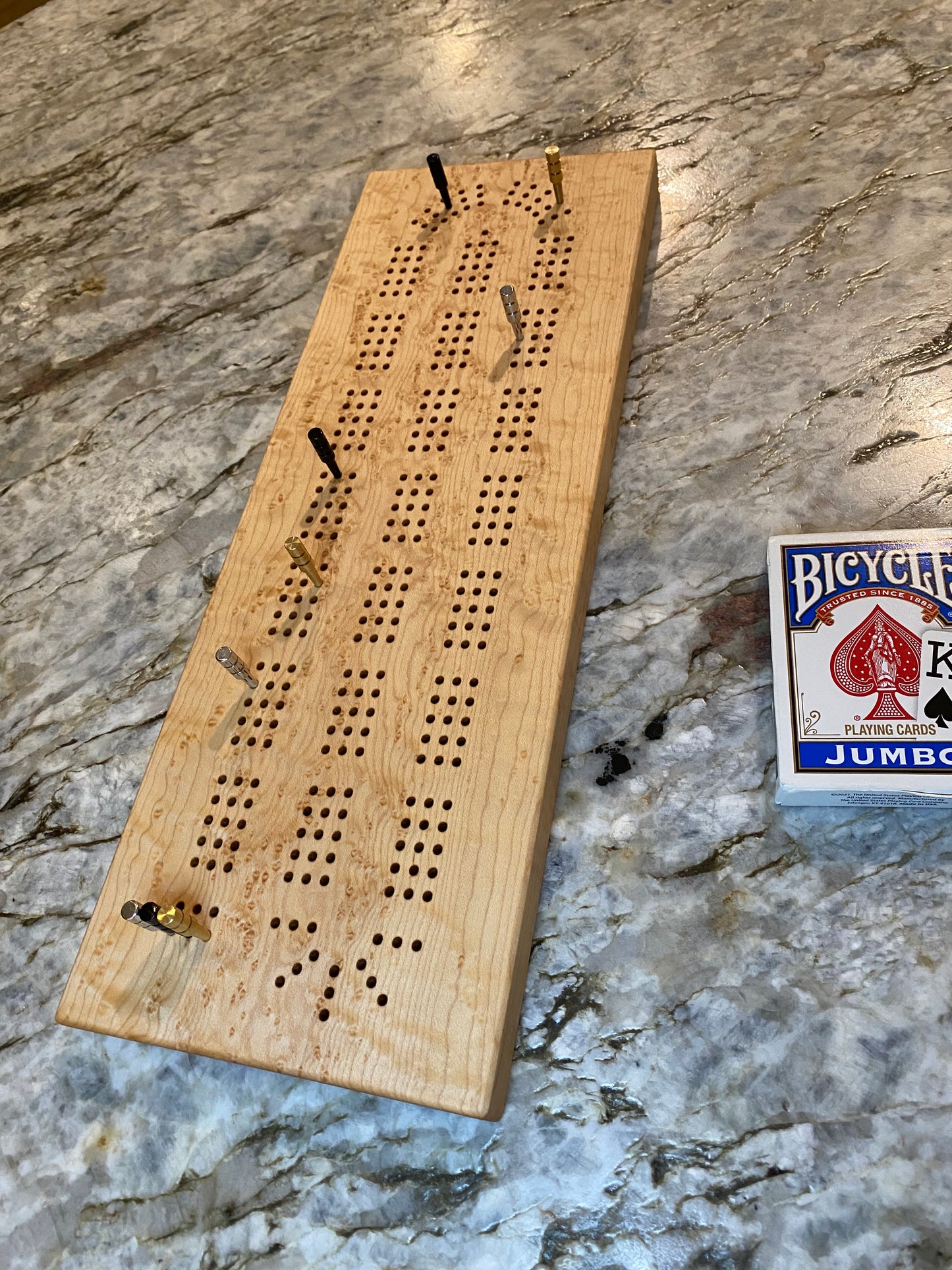 Birdseye maple Cribbage Board (Customizable) - 3 lane