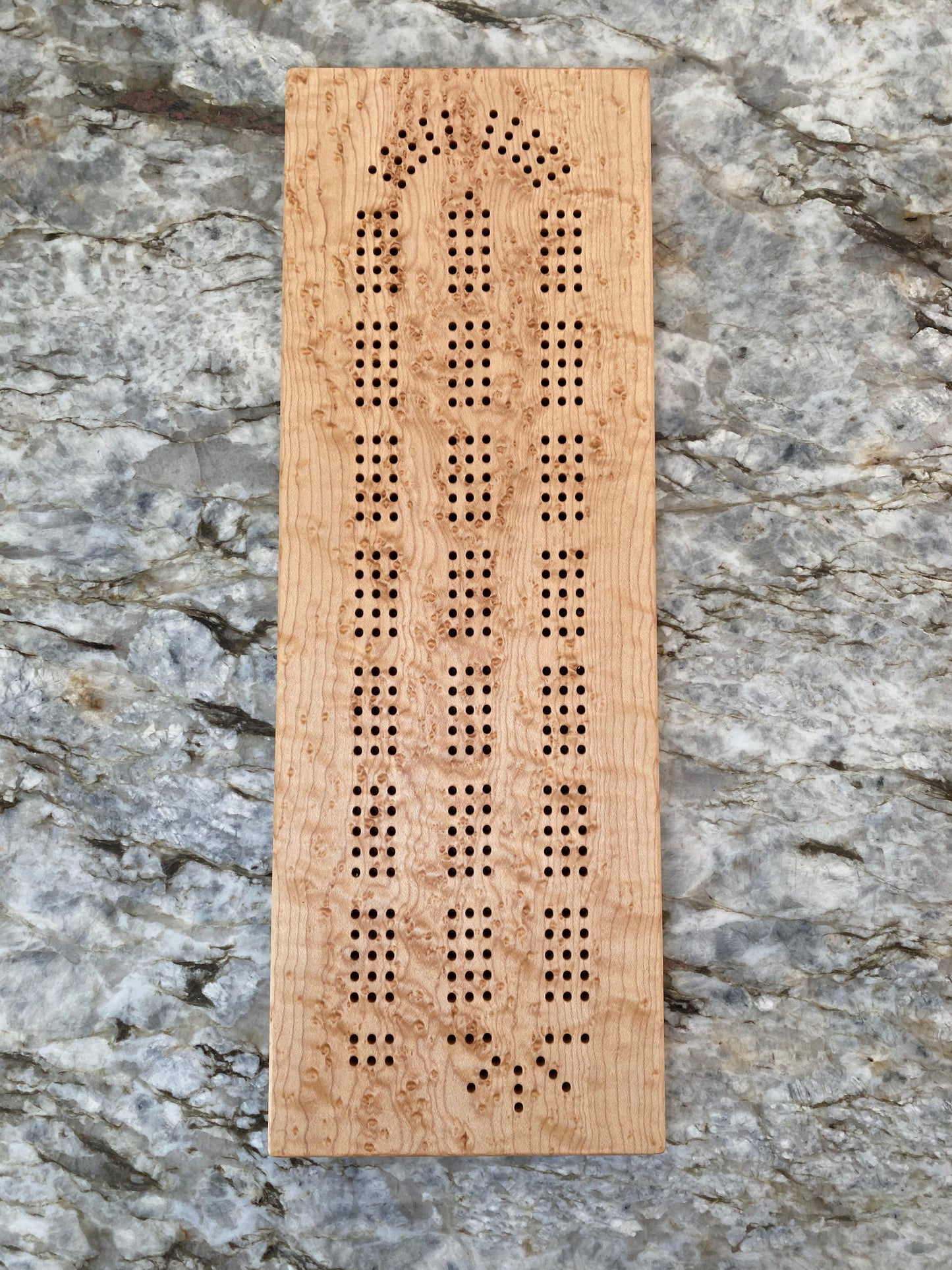 Birdseye maple Cribbage Board (Customizable) - 3 lane