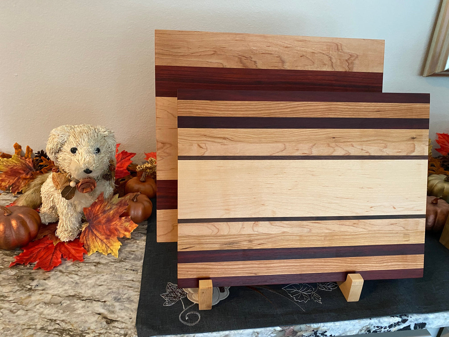 Double Cutting Board Stand (holder) - made specifically to hold two cutting boards (available in Pine, Walnut, Cherry or Maple)