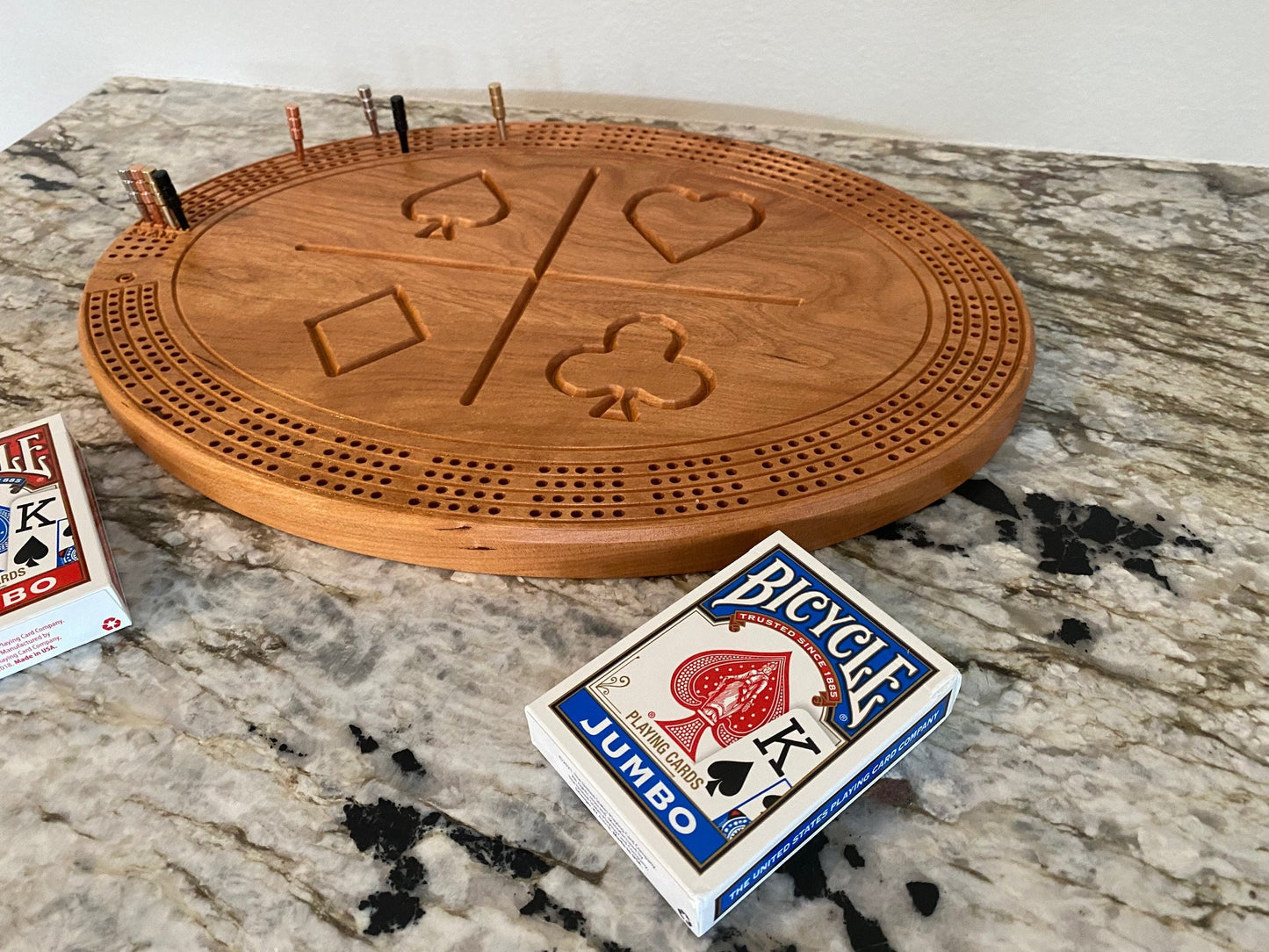 Cribbage Board (Customizable - Cherry or Walnut) - 4 lane