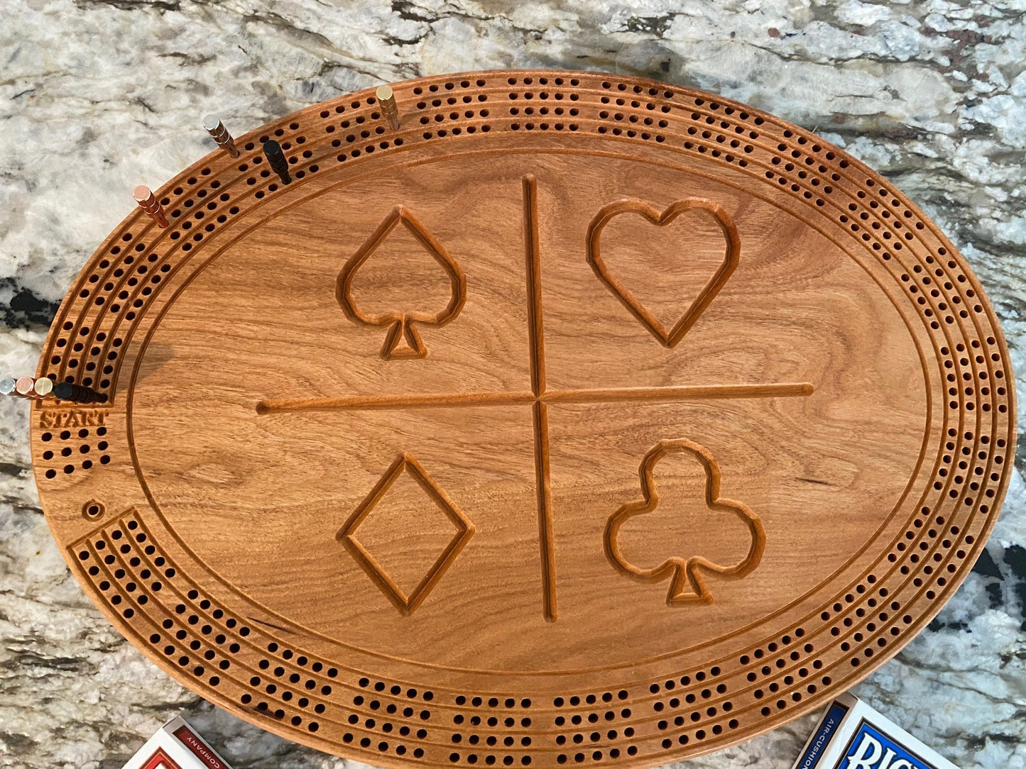 Cribbage Board (Customizable - Cherry or Walnut) - 4 lane