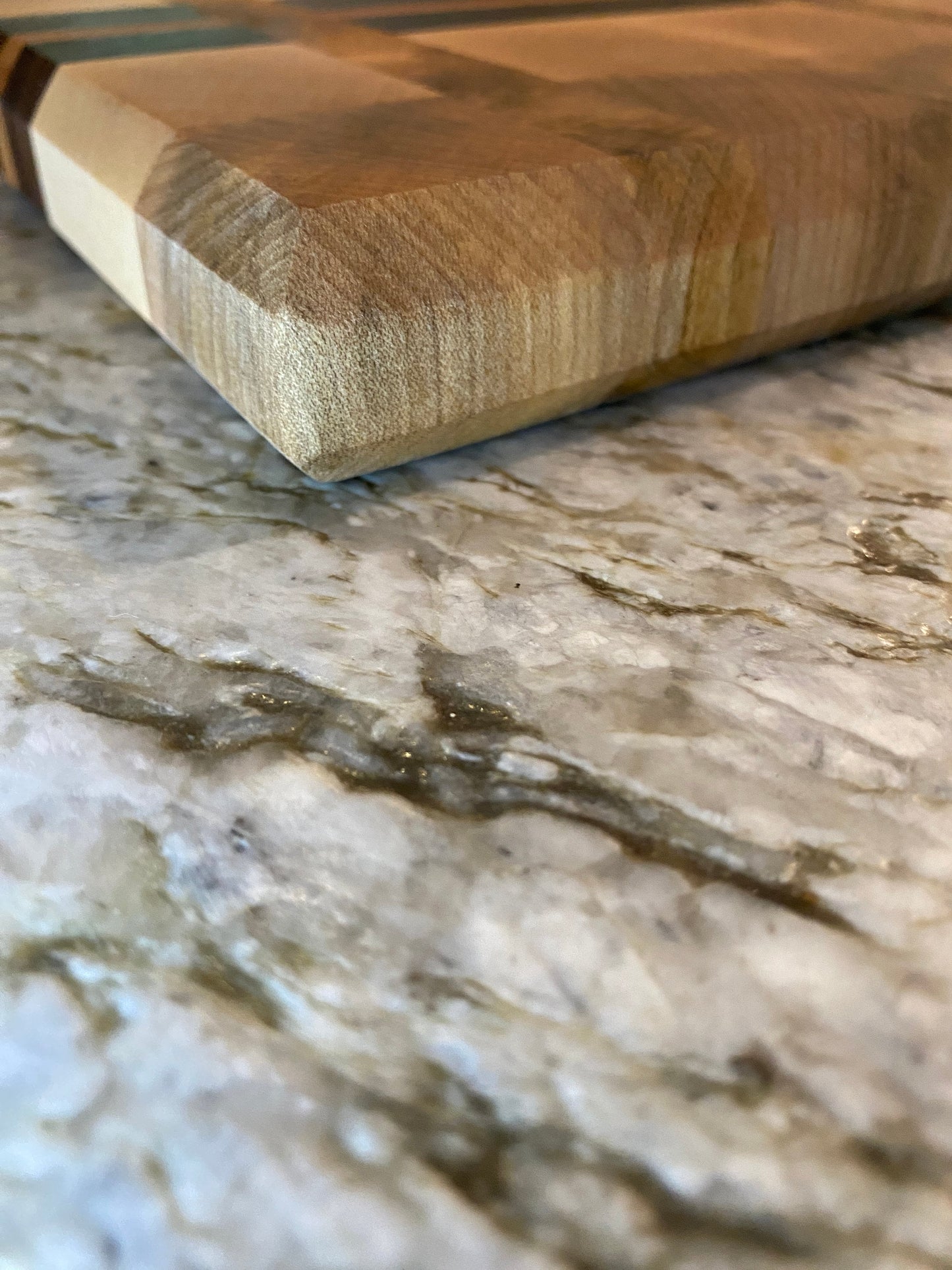 Walnut, Maple, Figured Maple and Cherry end grain bar board