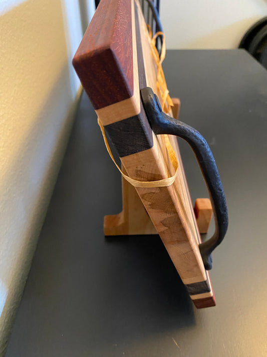 Birds Eye Maple, Maple, Walnut and Padauk Cutting/Charcuterie Board with handles